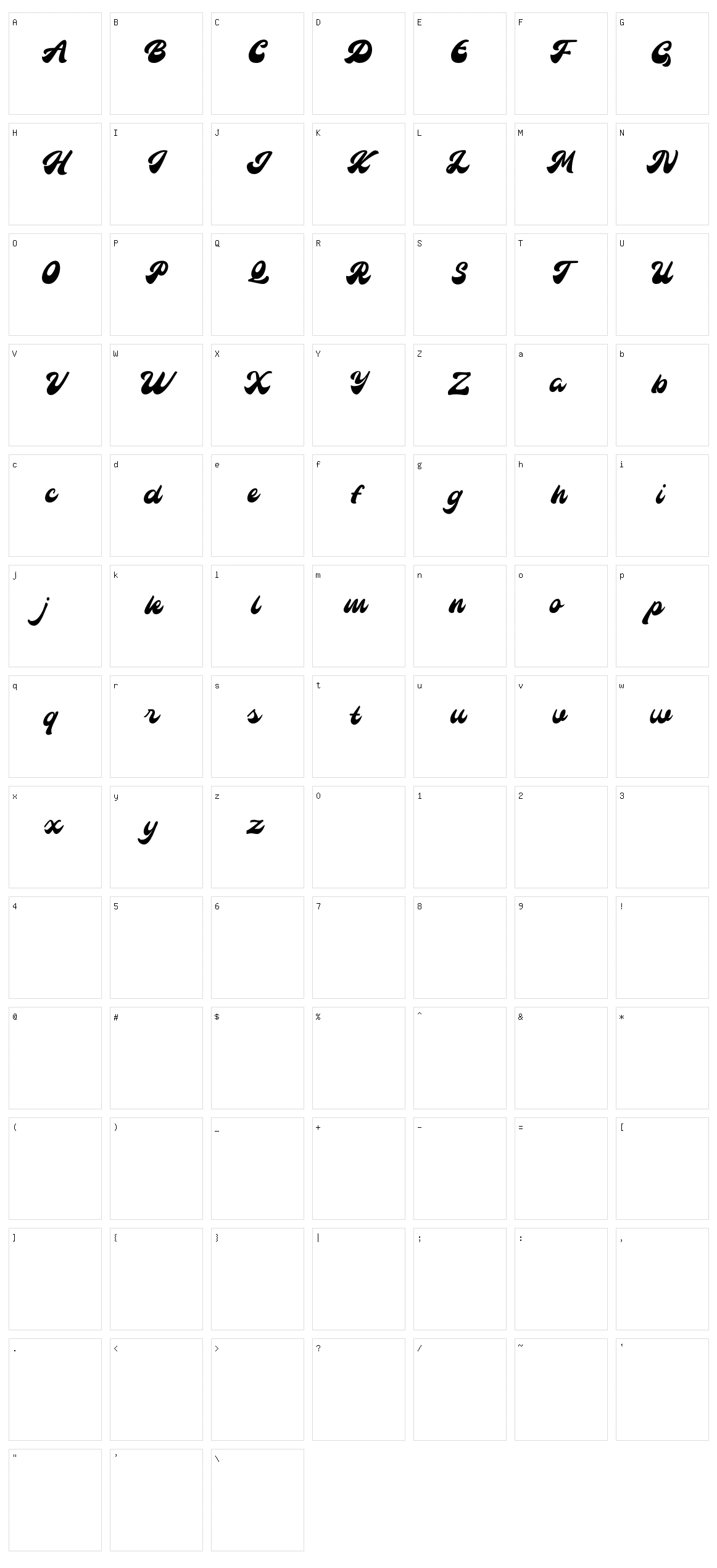 Galliardo Character Set