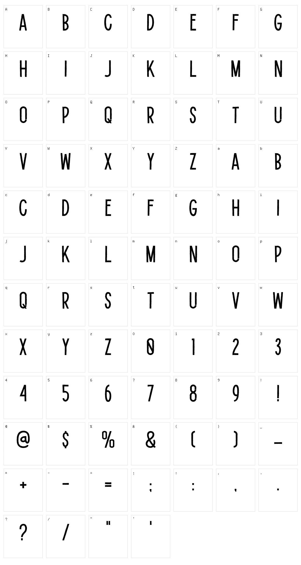 Potato Lite Character Set