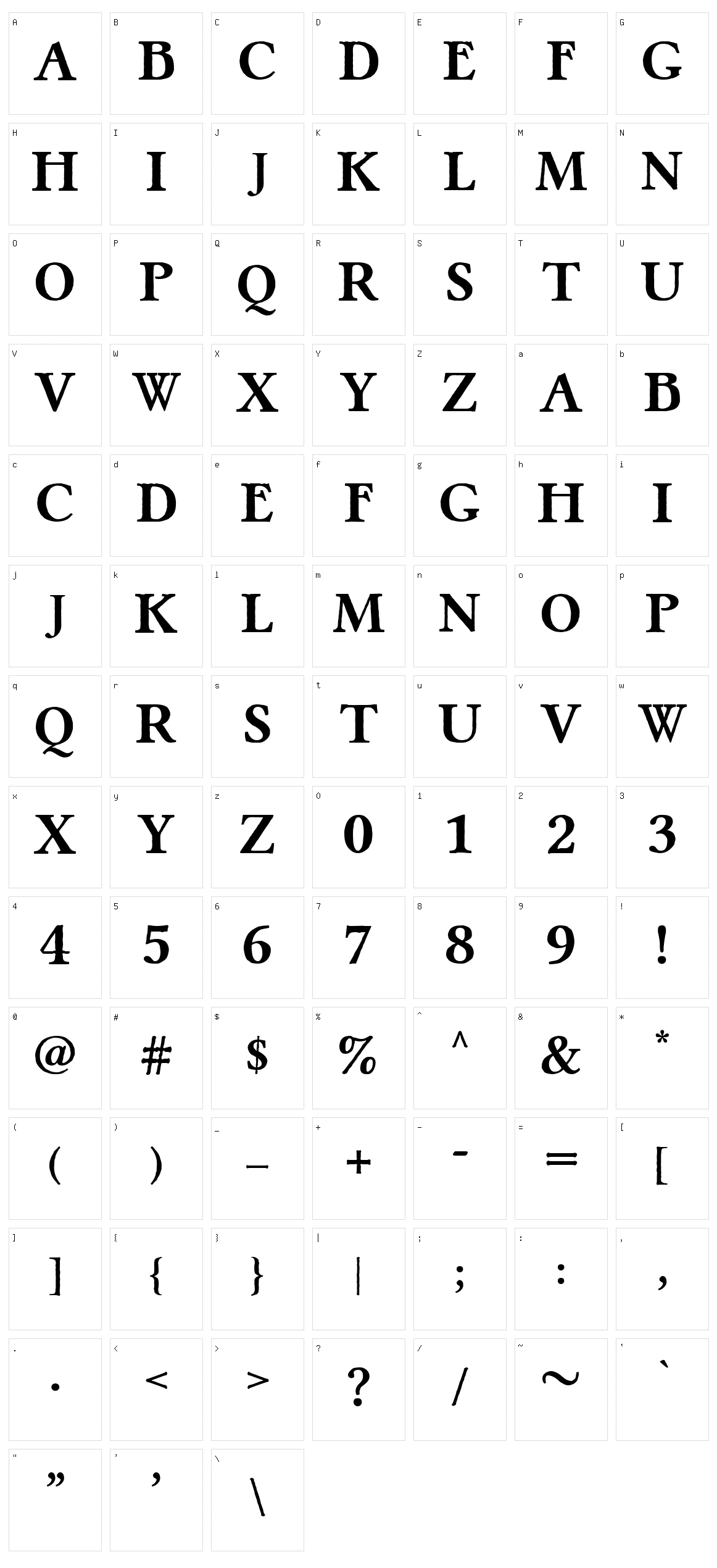 Pretzel Character Set