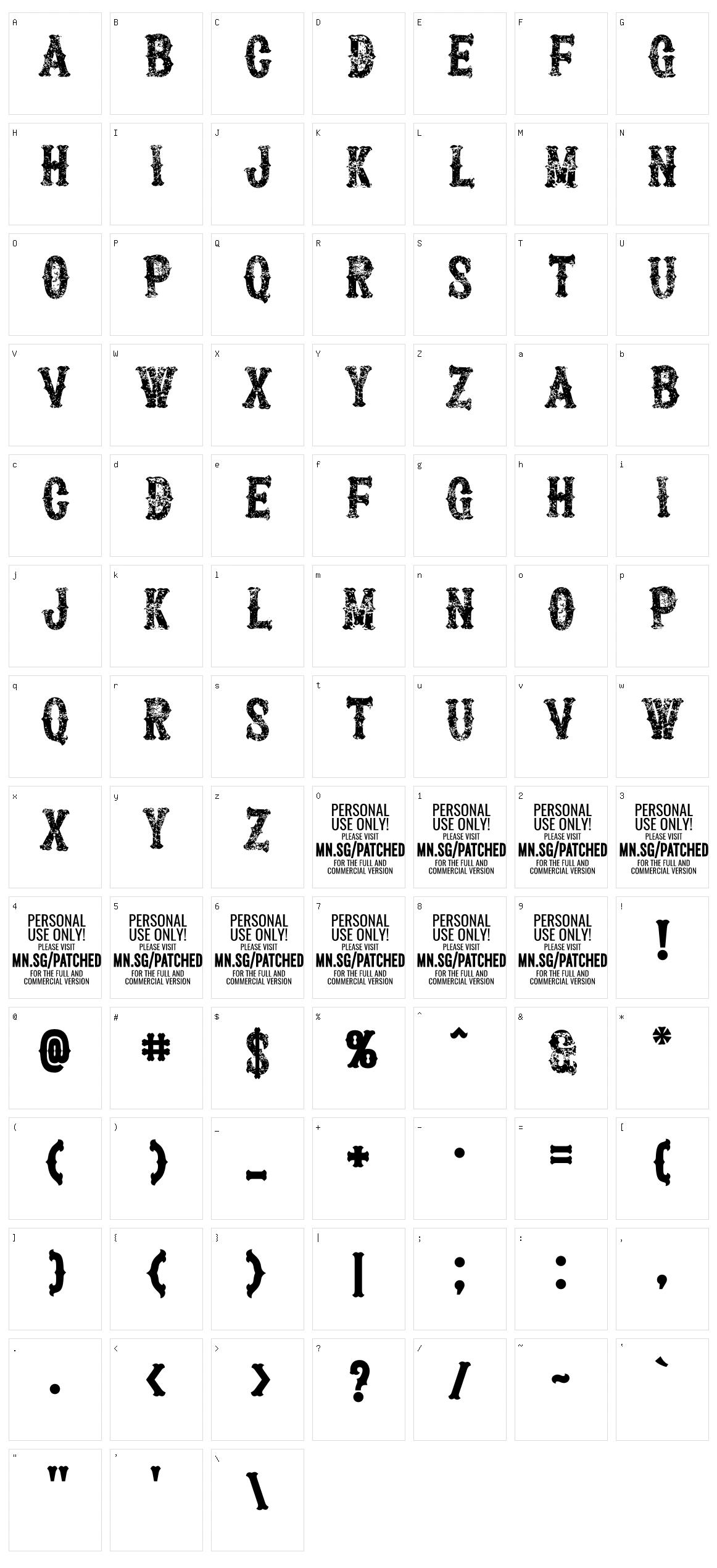 Prospect Character Set