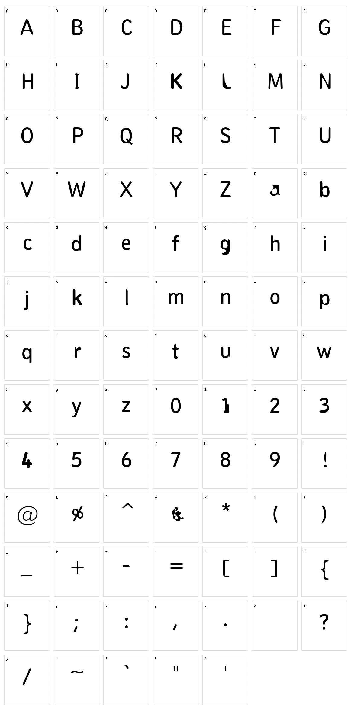 Pungen Character Set