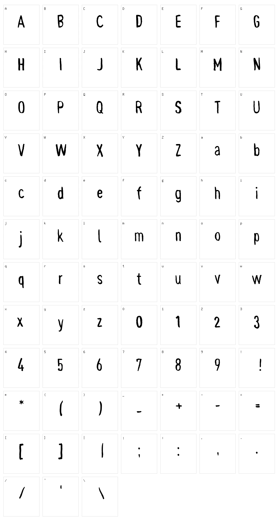 Pynkei_DIN Character Set