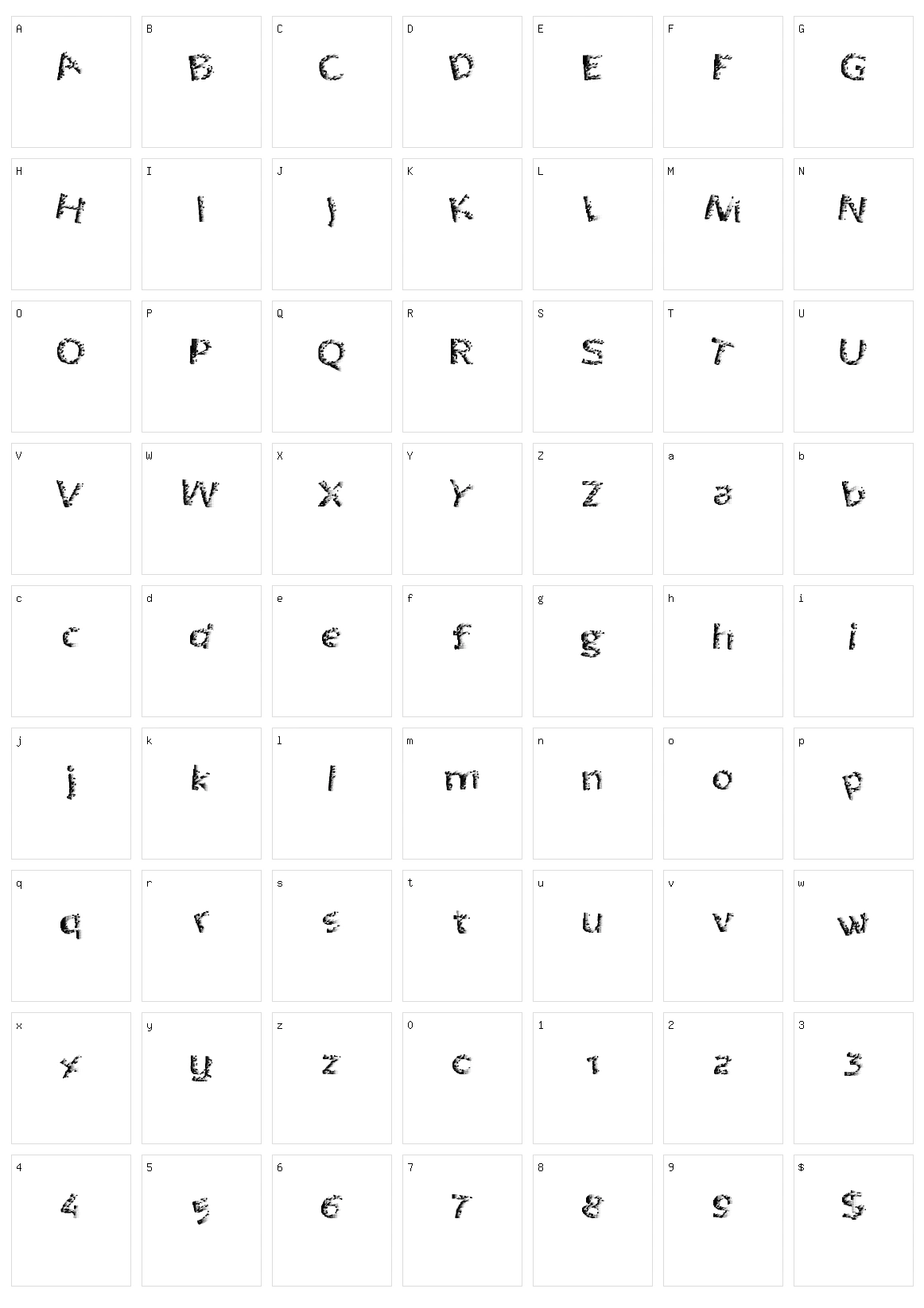 Quantum Pixel Character Set
