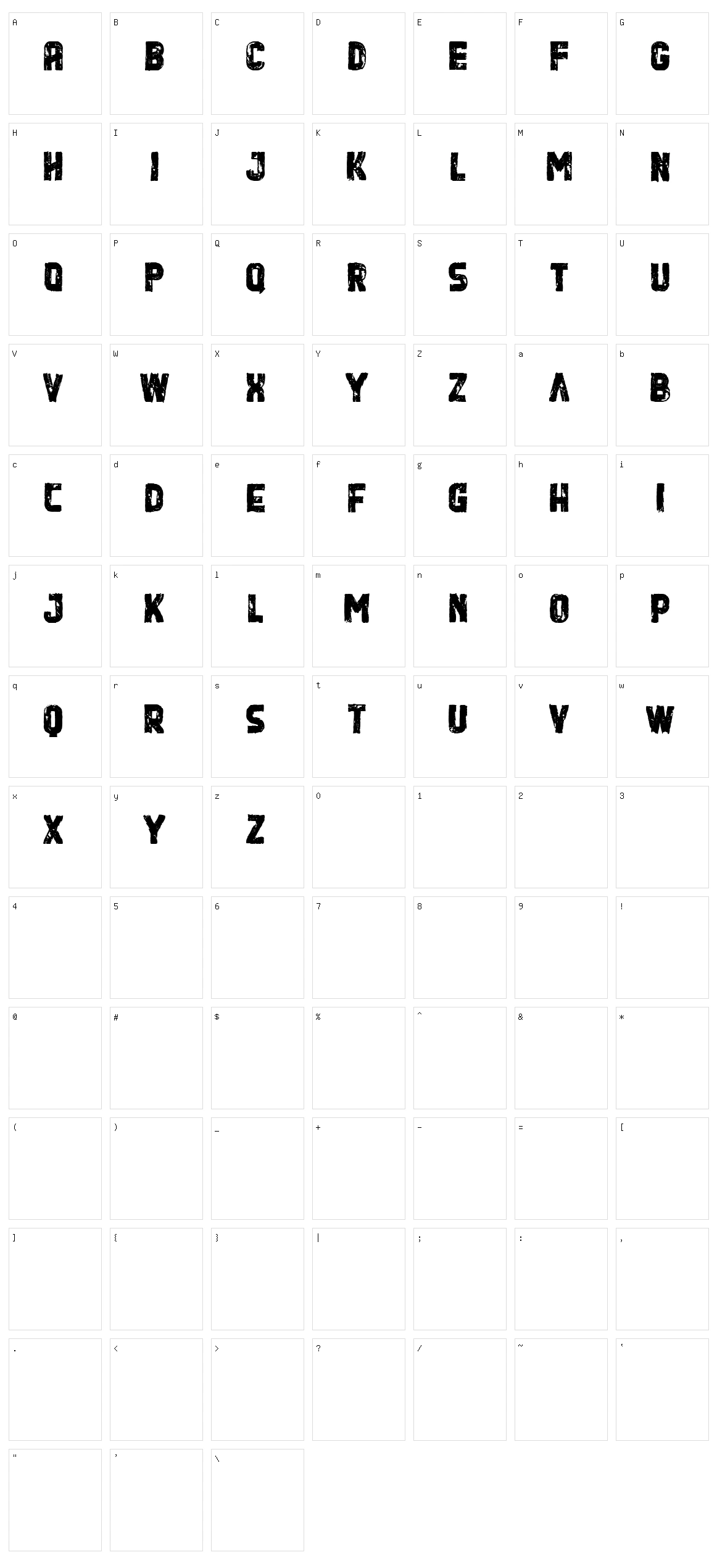 Quashar Character Set