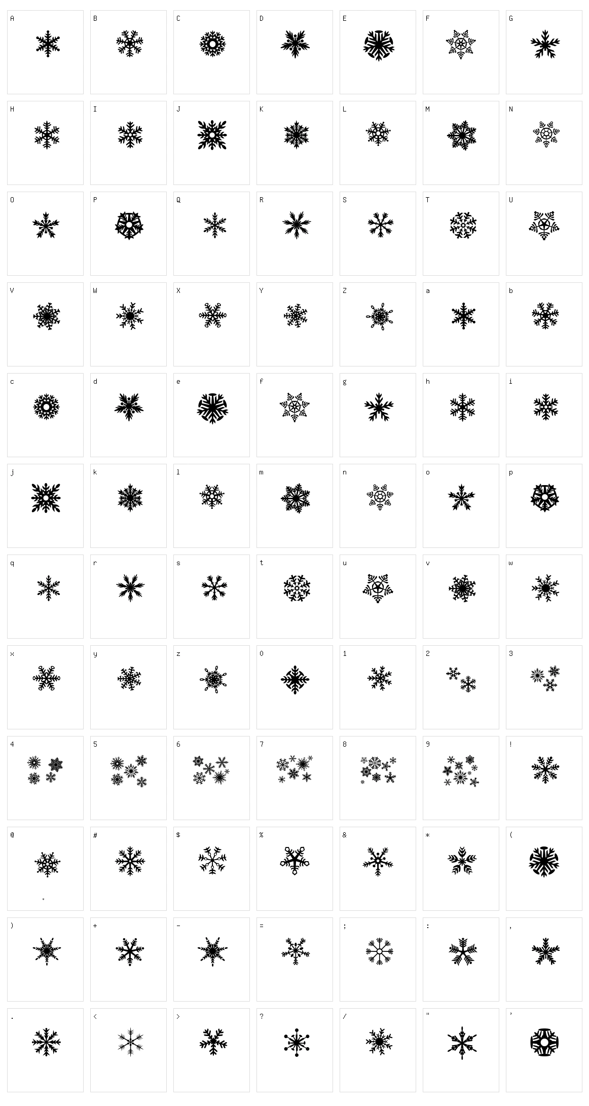 DH Snowflakes Character Set