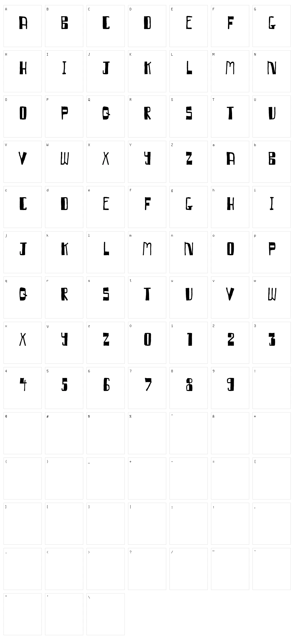 Qumbazonki Character Set