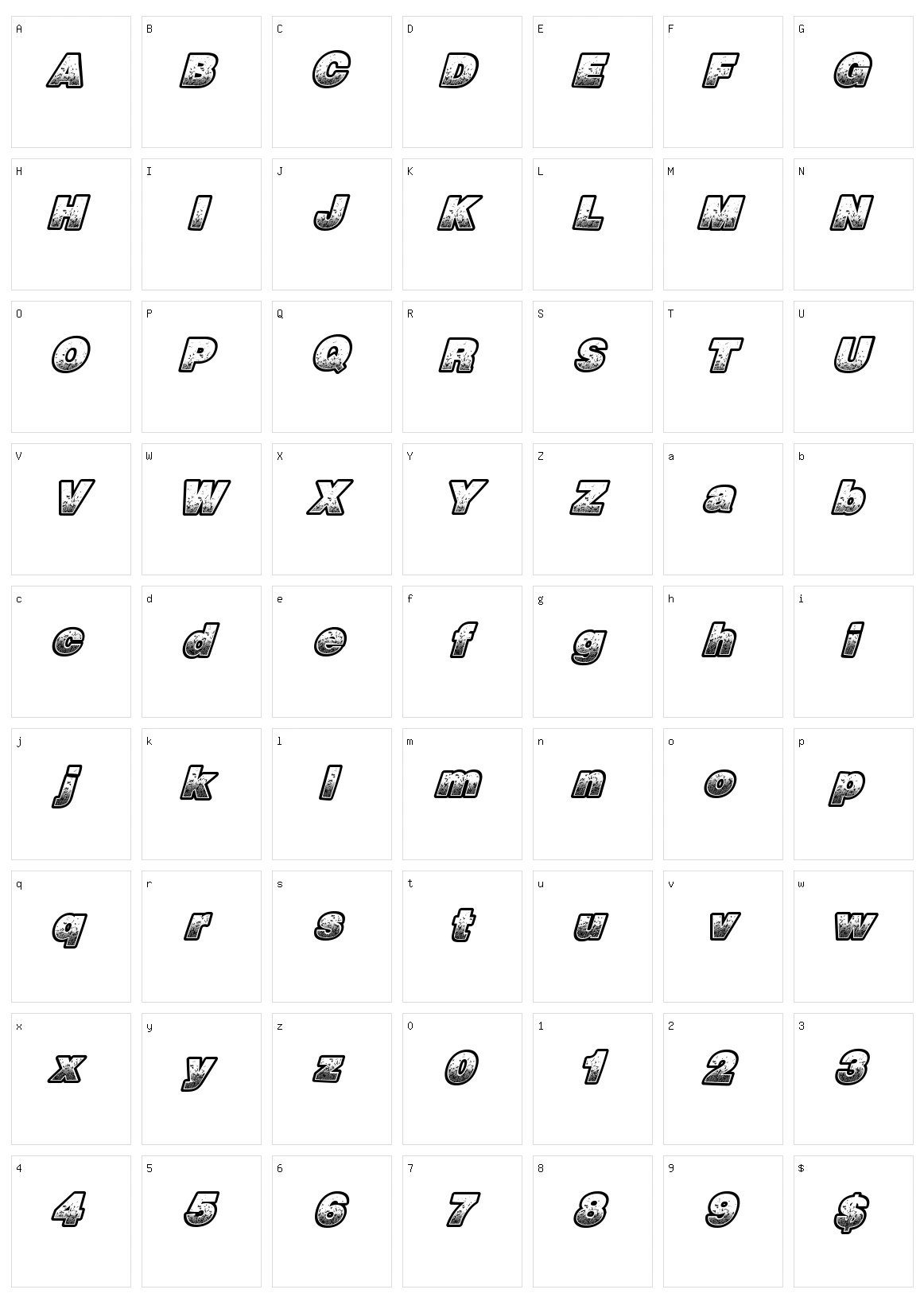 Racing Numbers Character Set