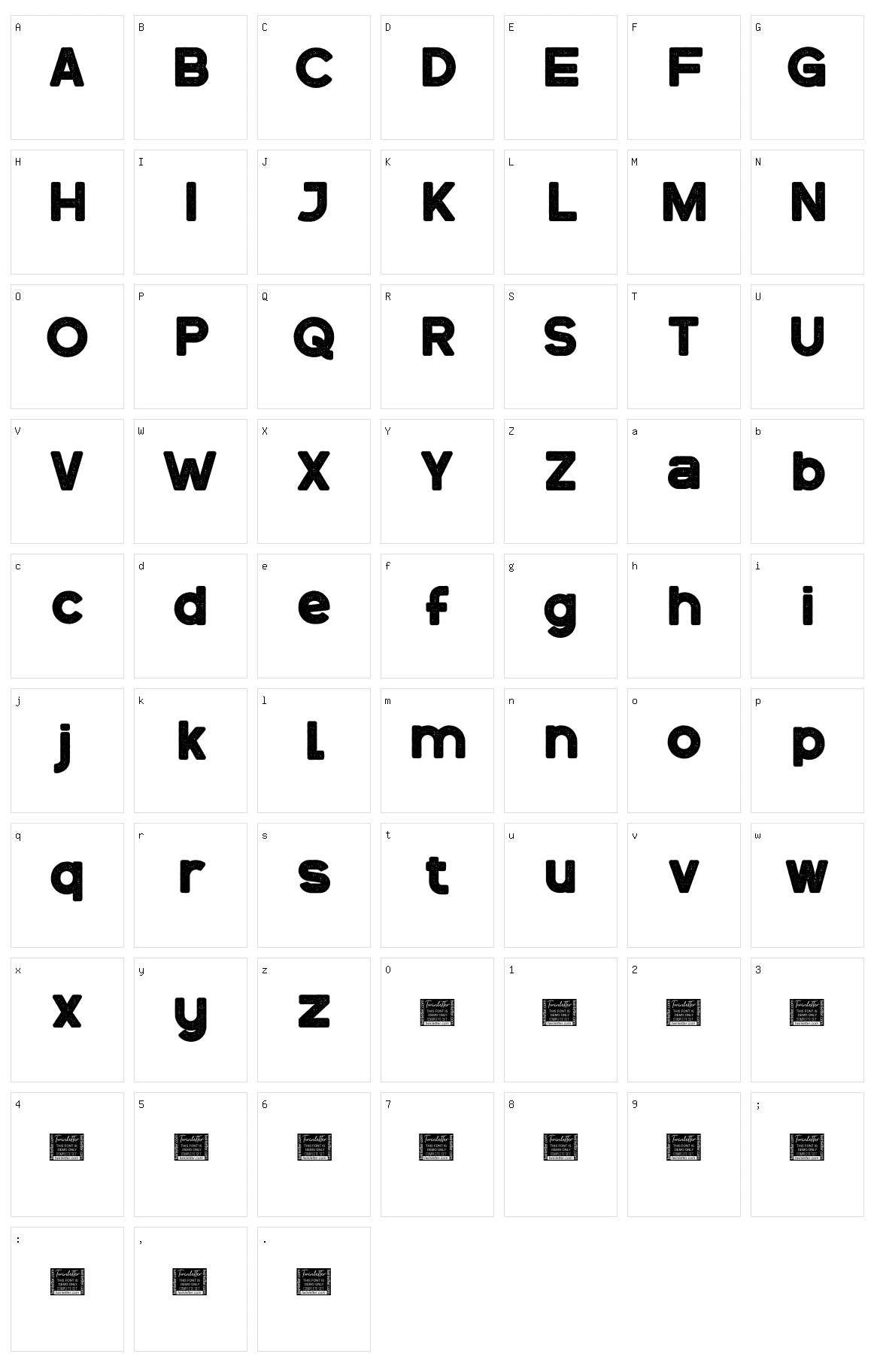 Radugo Character Set