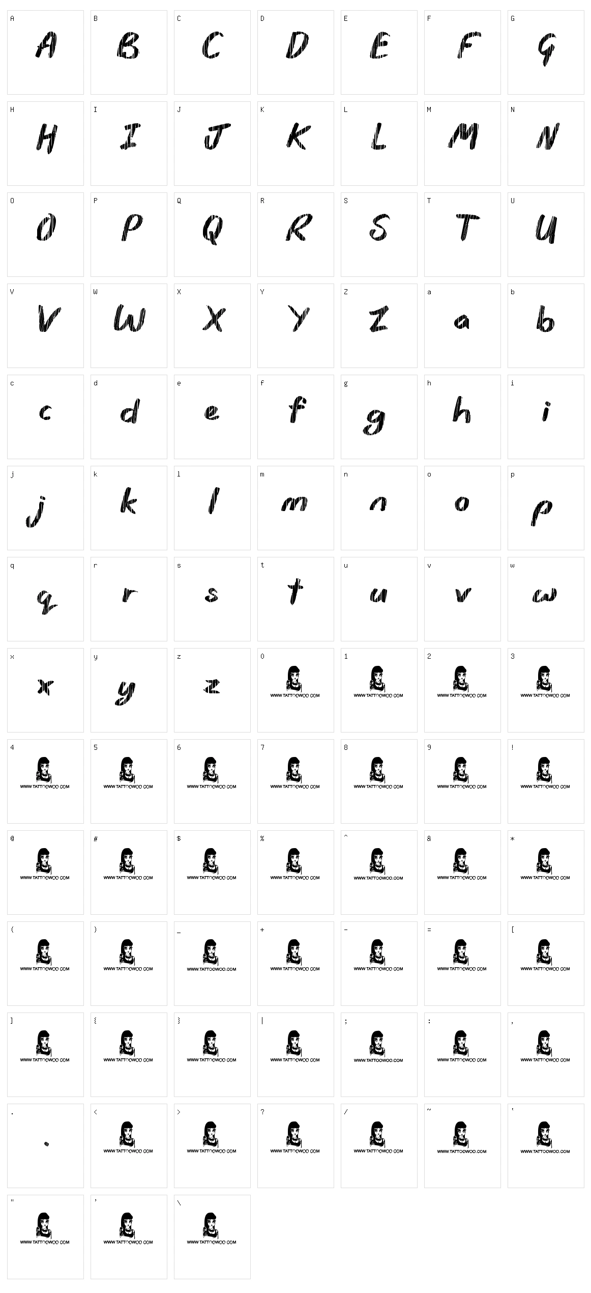 Rain Shower Character Set