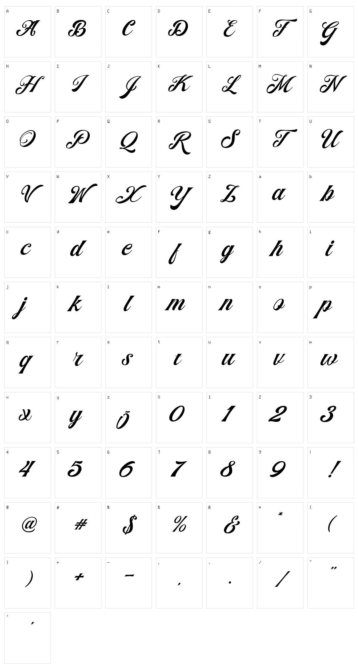 Agradian Character Set