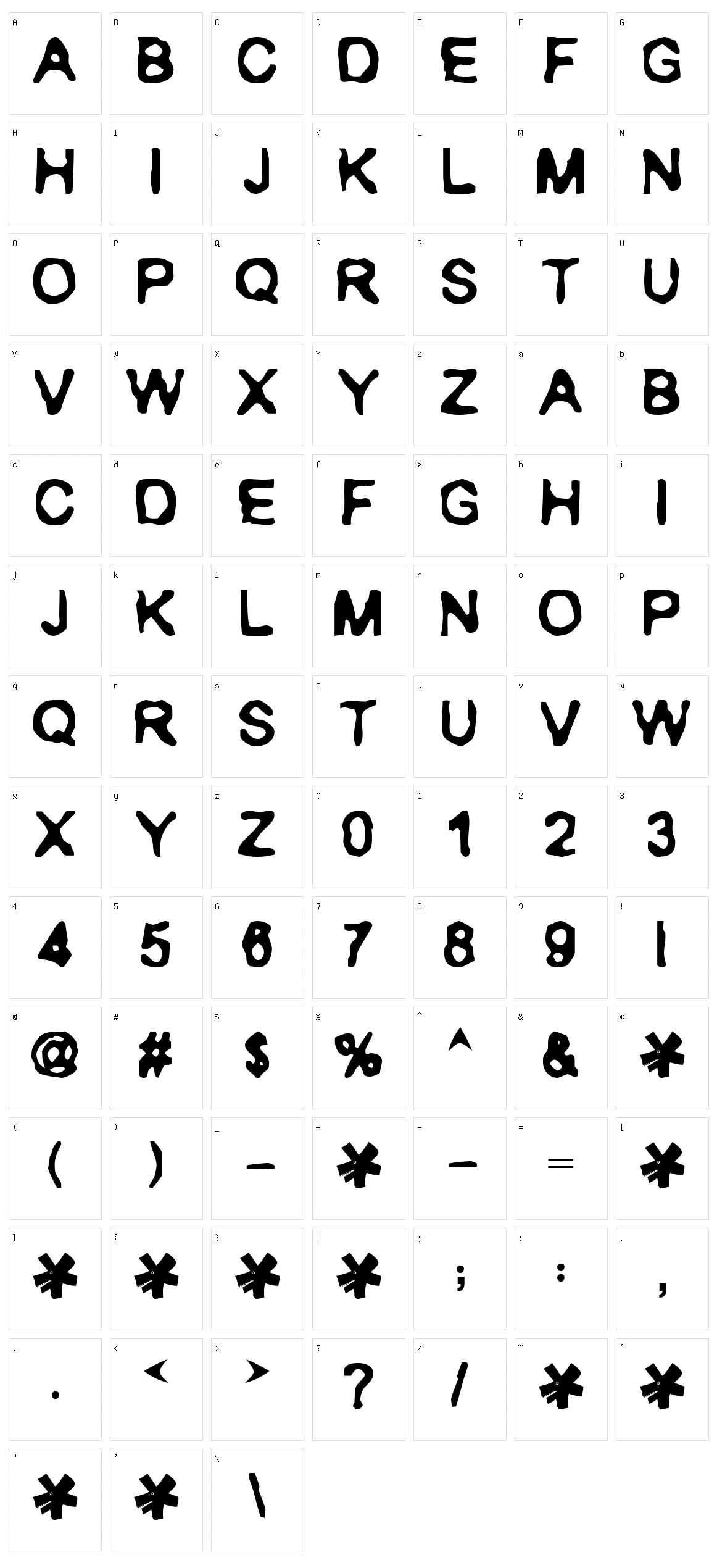 Ranxerox Character Set