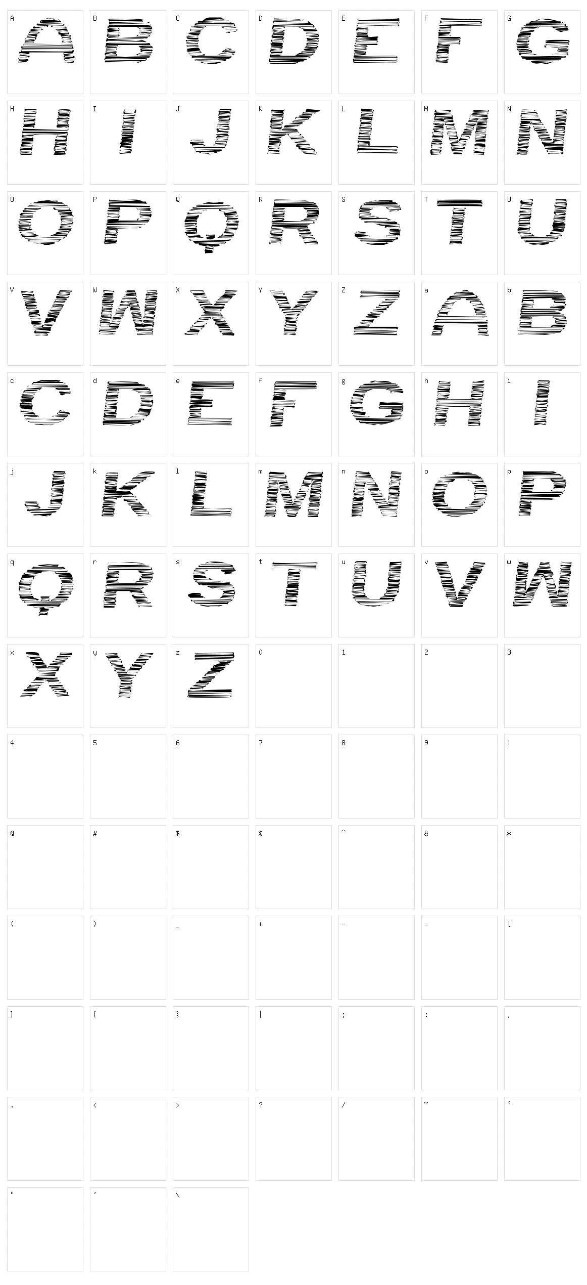 Rayada TFB Character Set