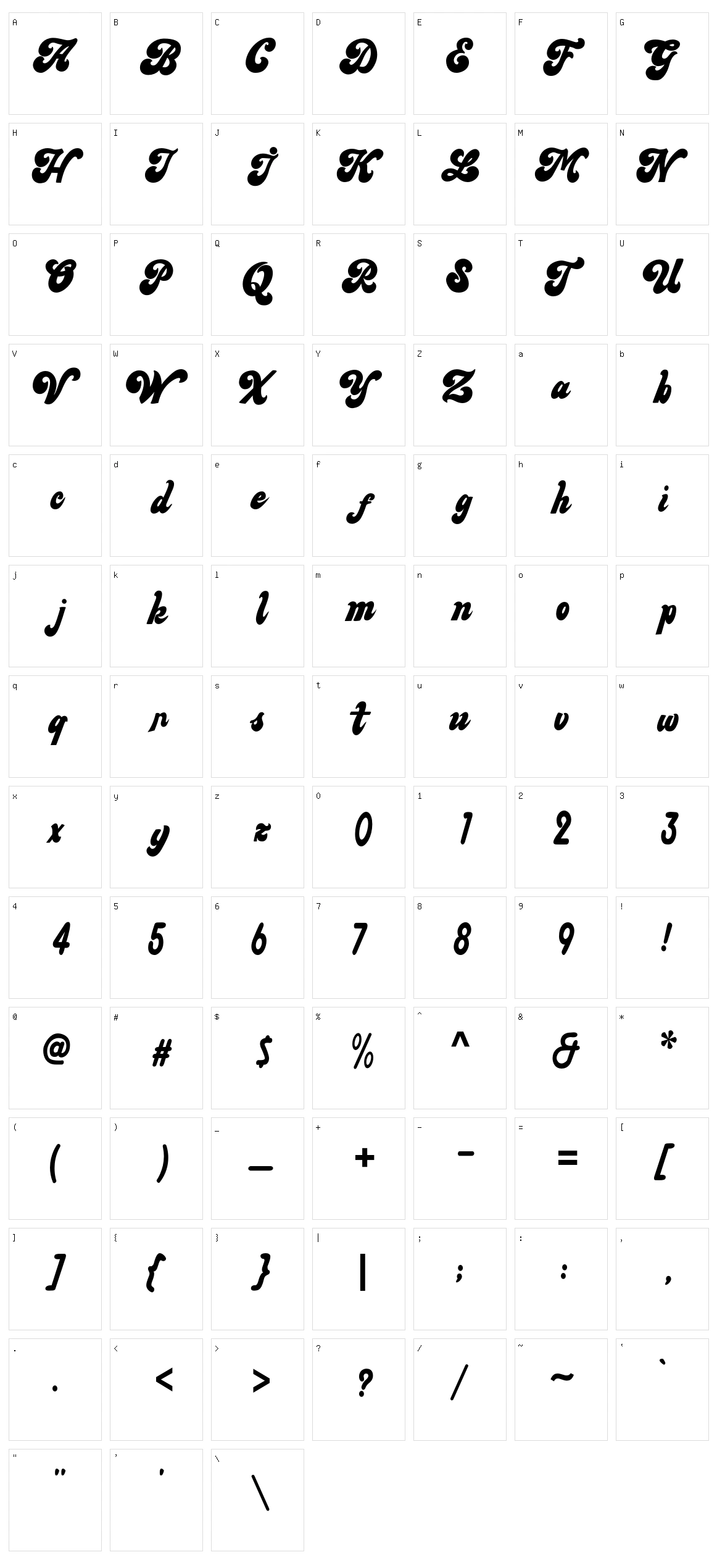 Mainsain Character Set