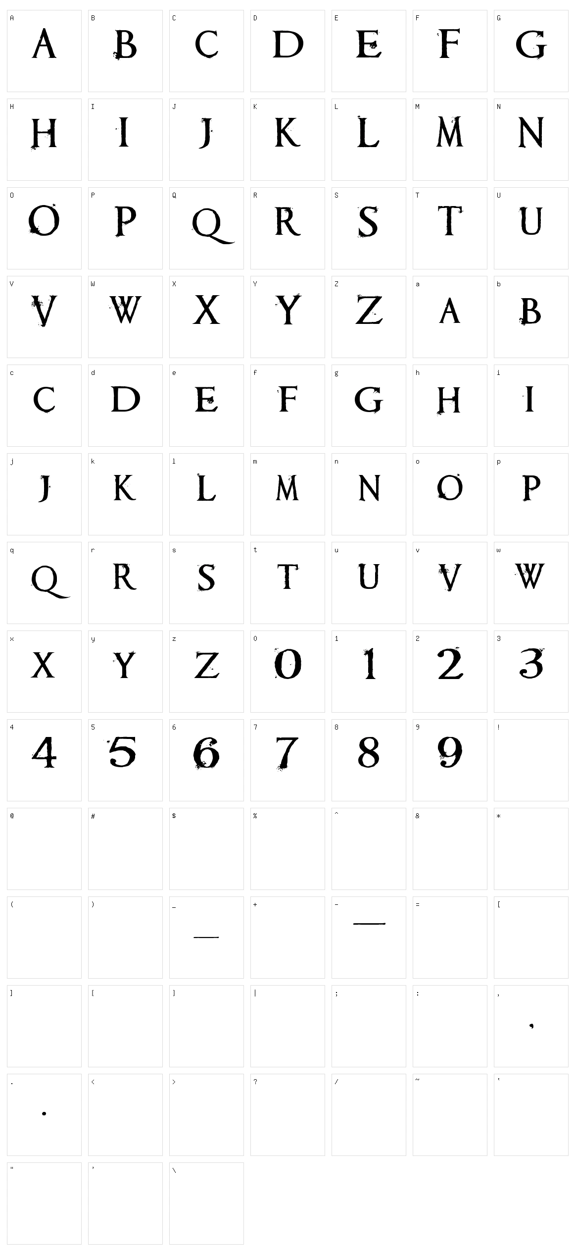 Requiem Character Set