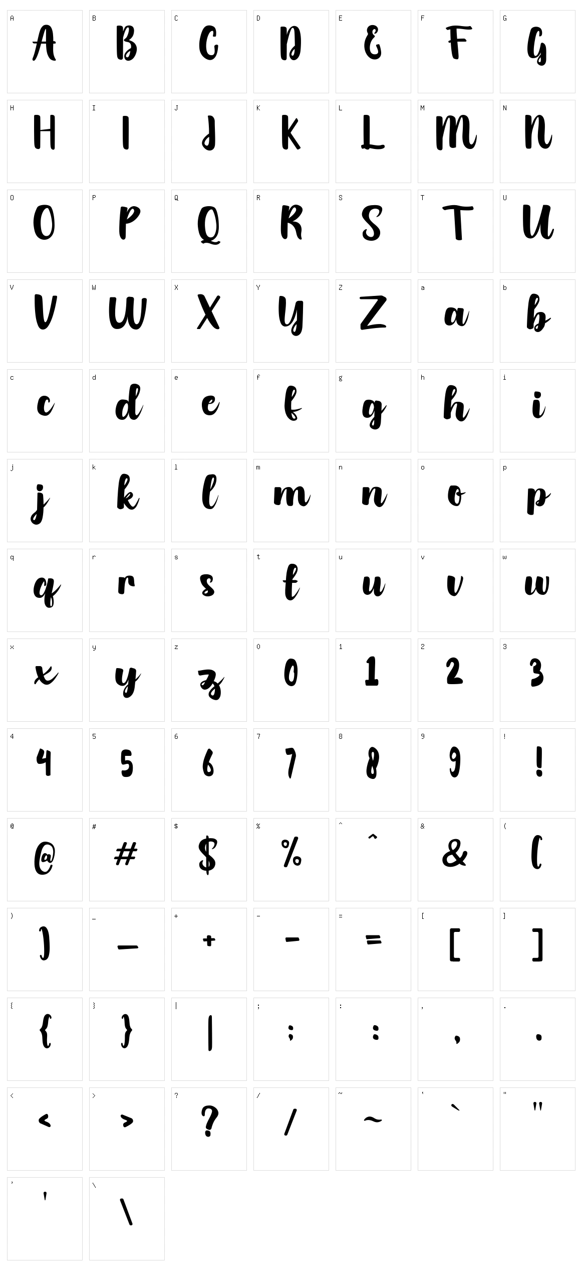 Austhatic Script Character Set