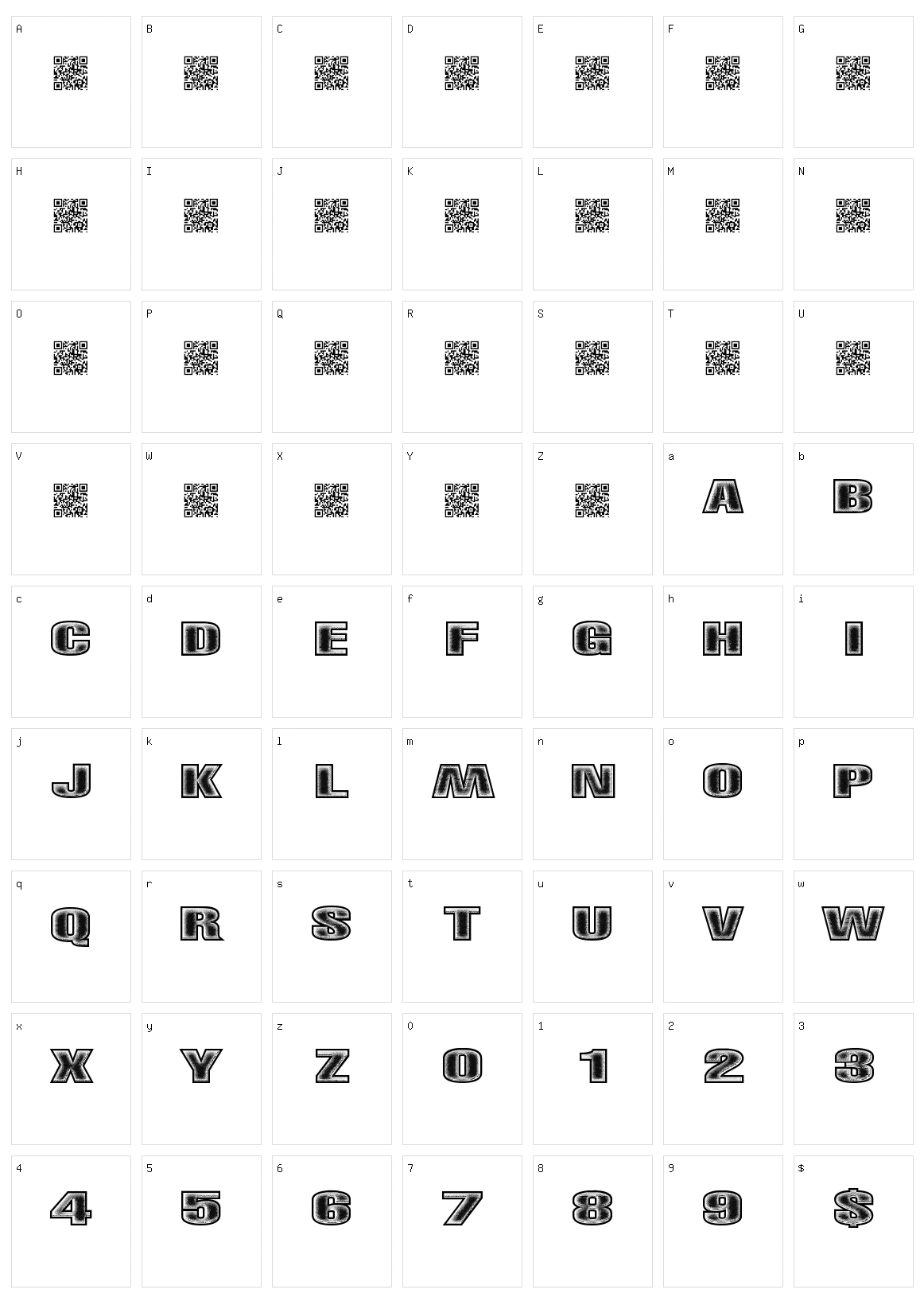 Right Track Character Set