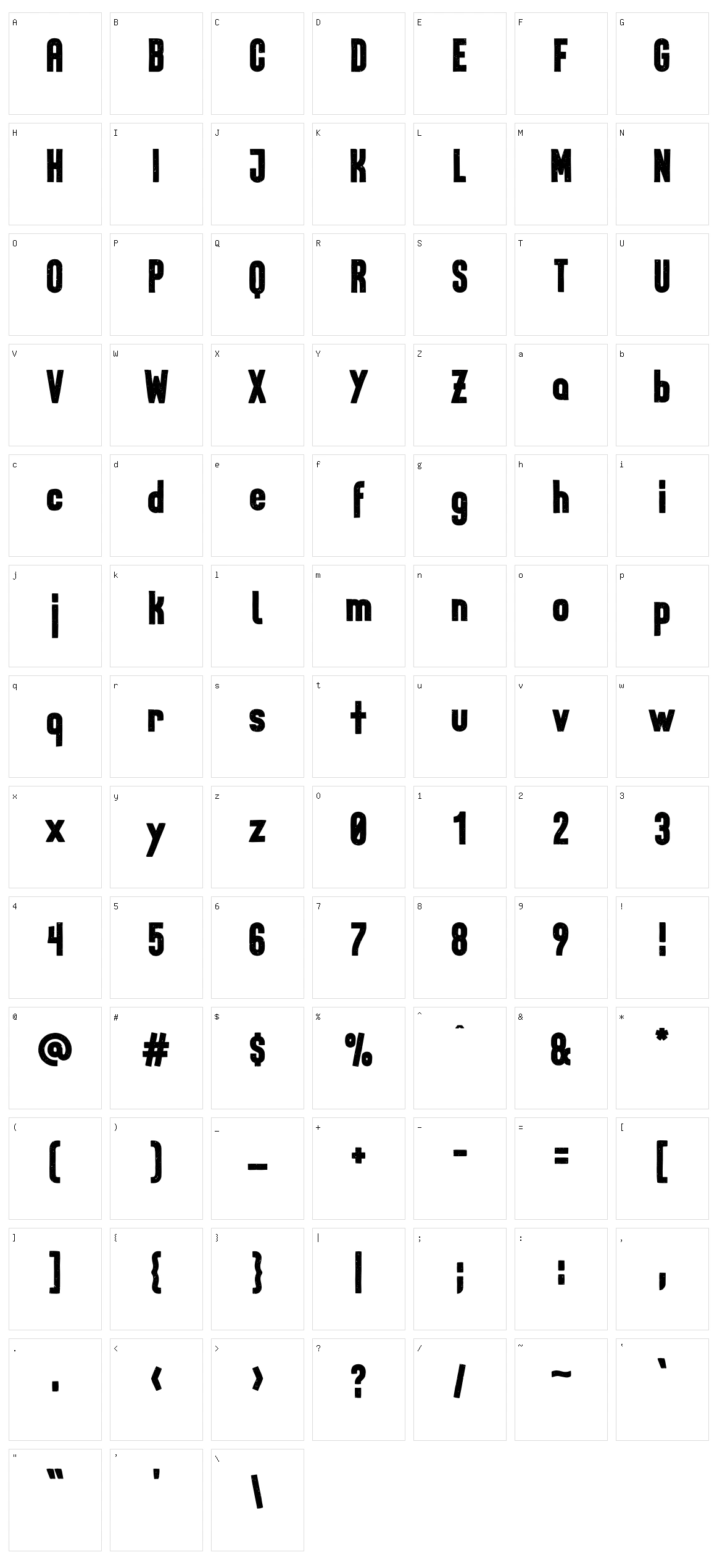 Roamer Character Set