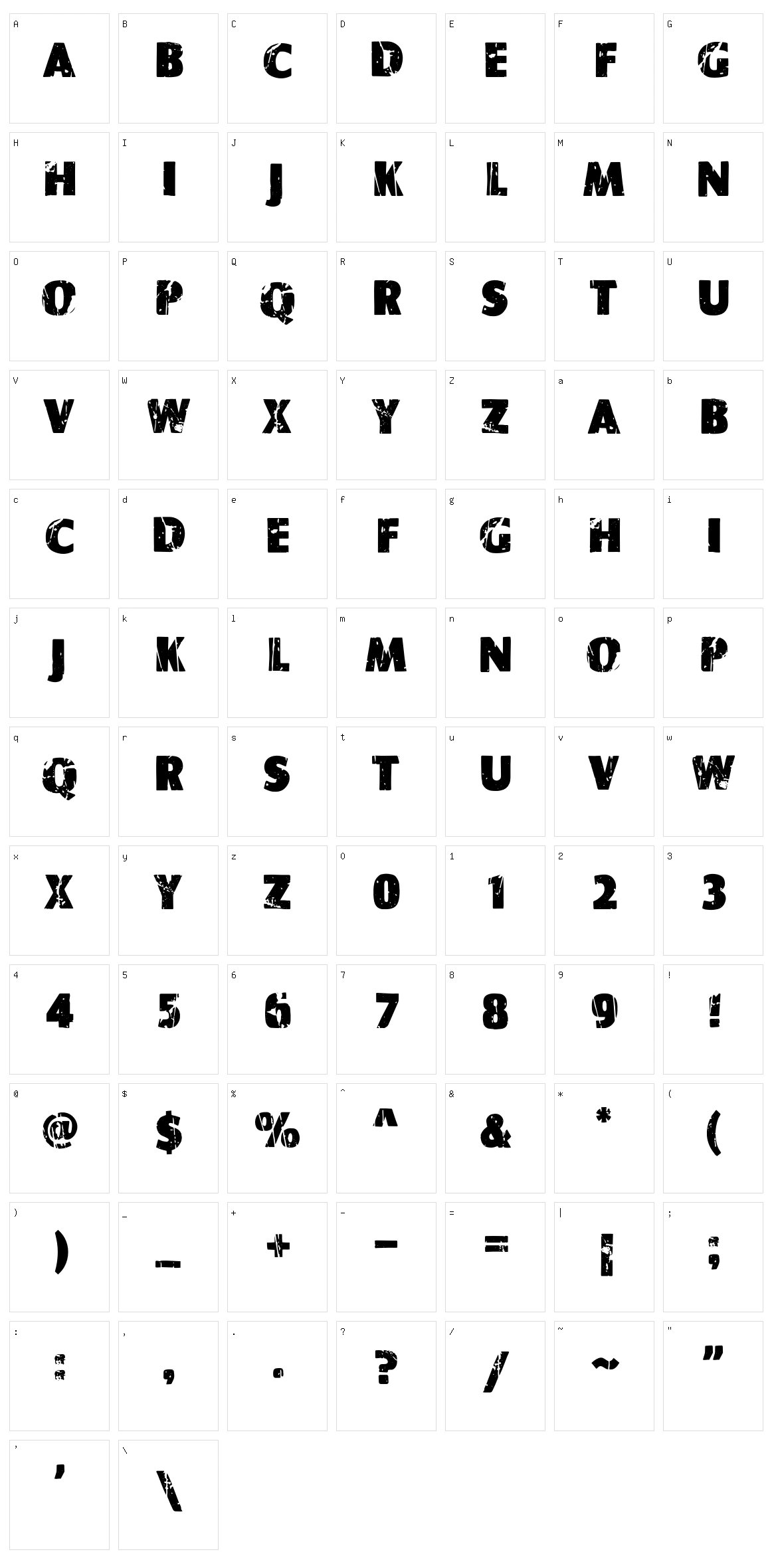 Rockwill Character Set