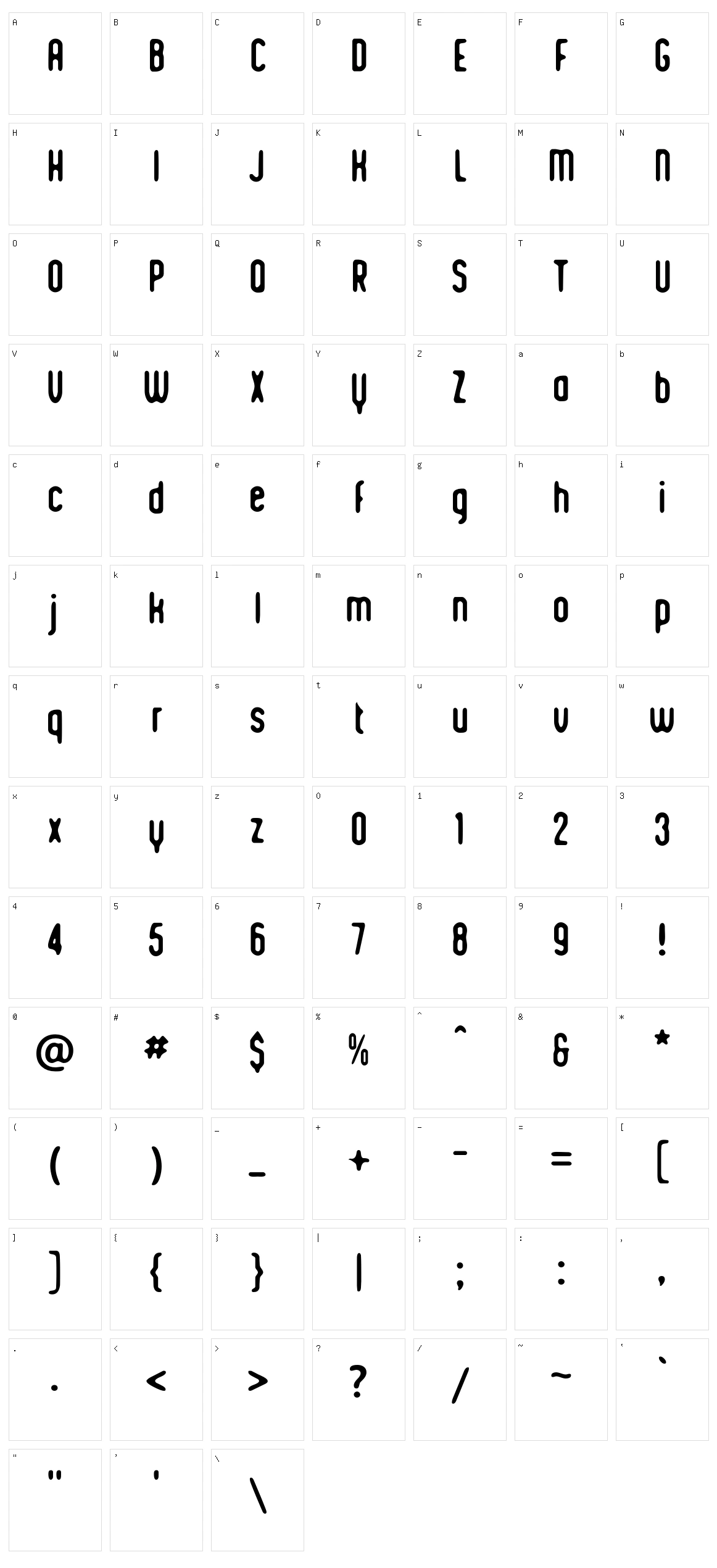 Romantico Character Set