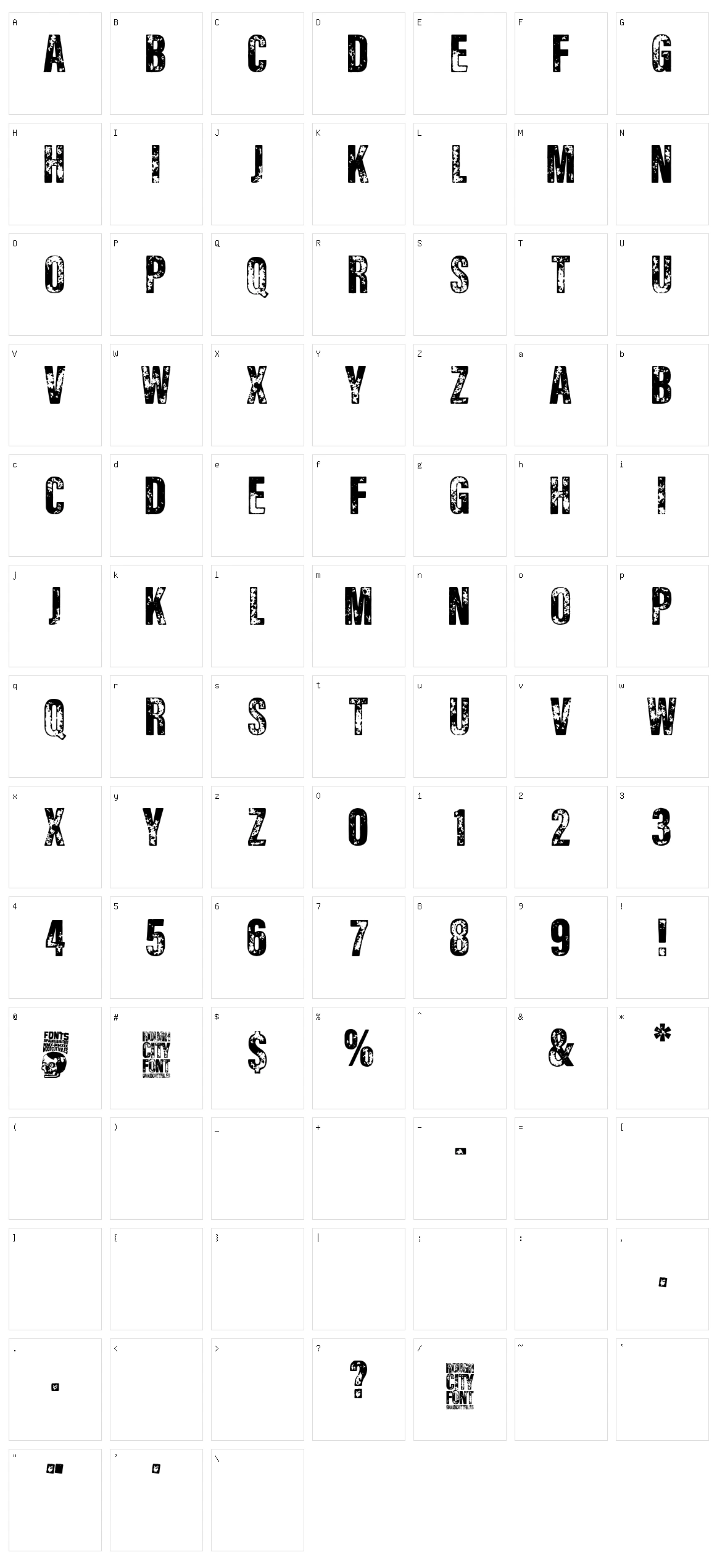 Rough City Character Set