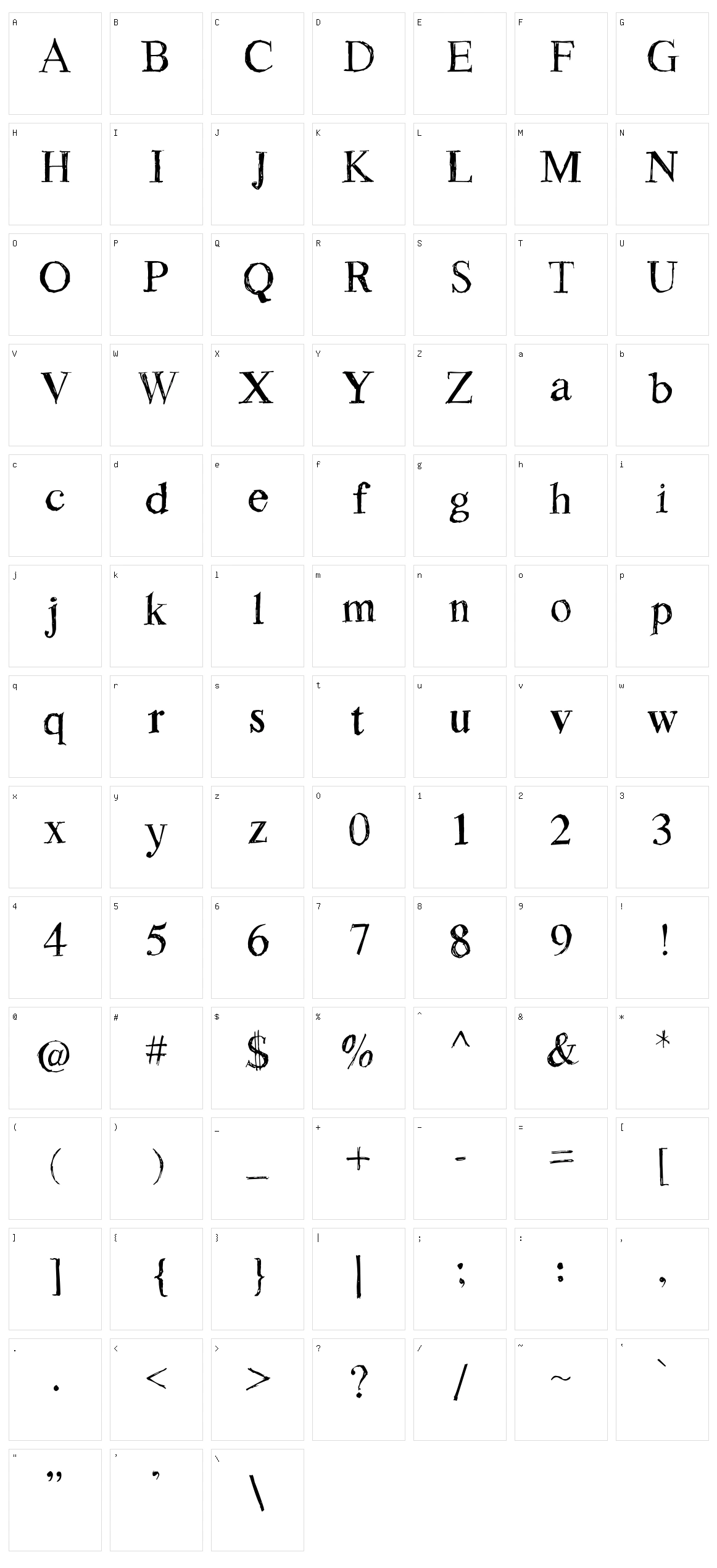 Rough Draught Character Set