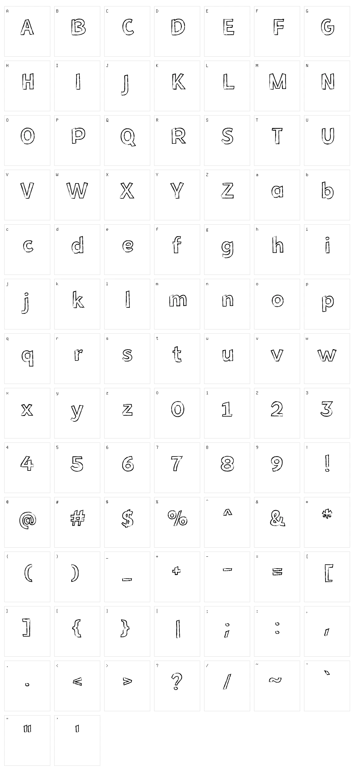 Rough Edges Character Set