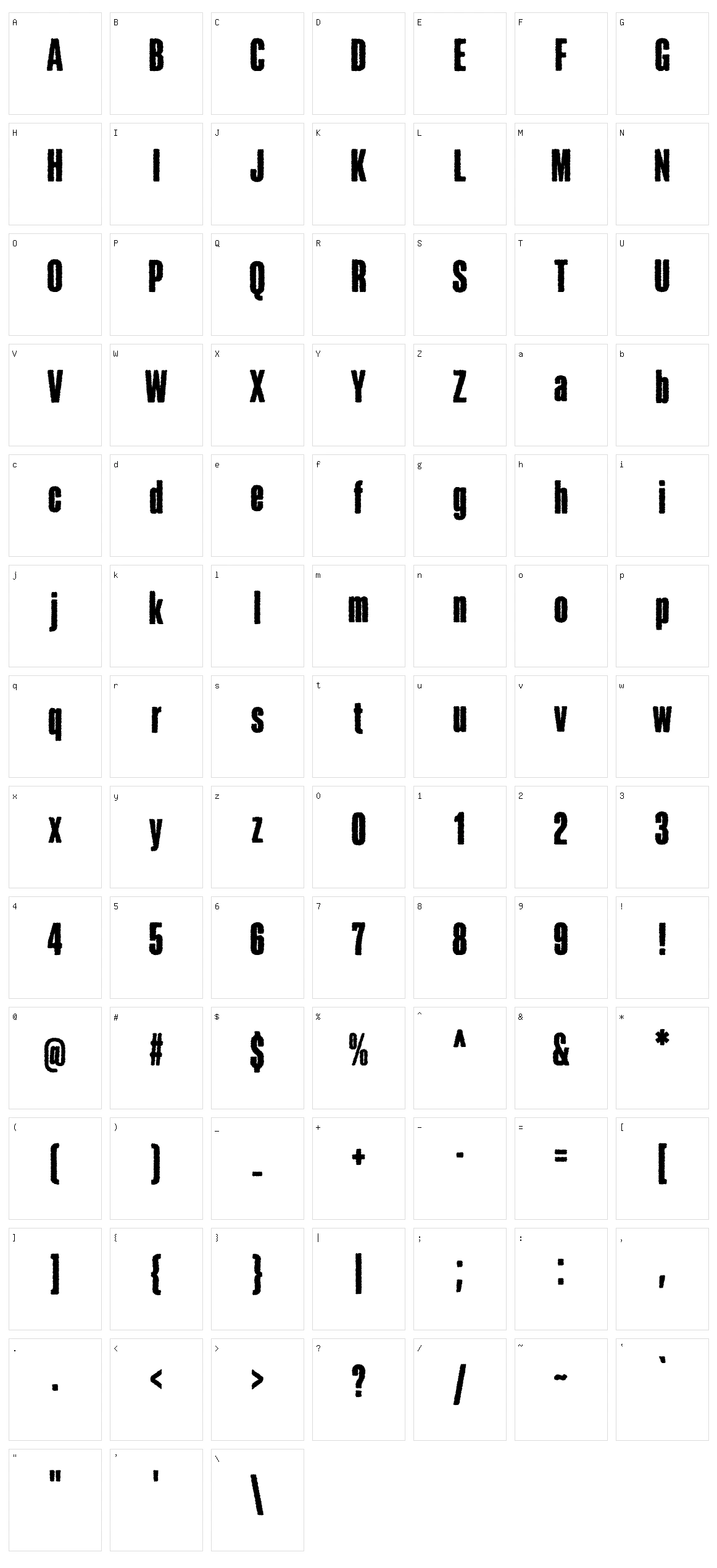 Roughnut Rough Character Set