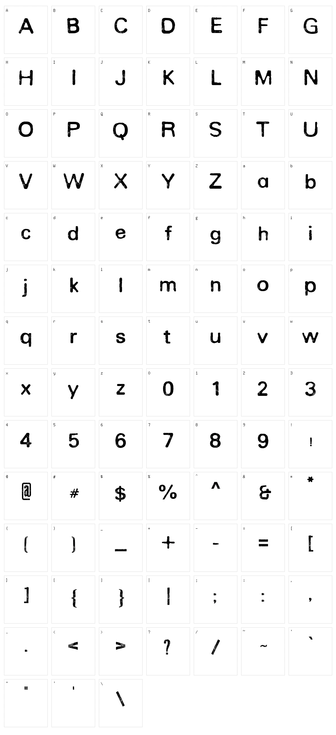Rounded Eroded Character Set