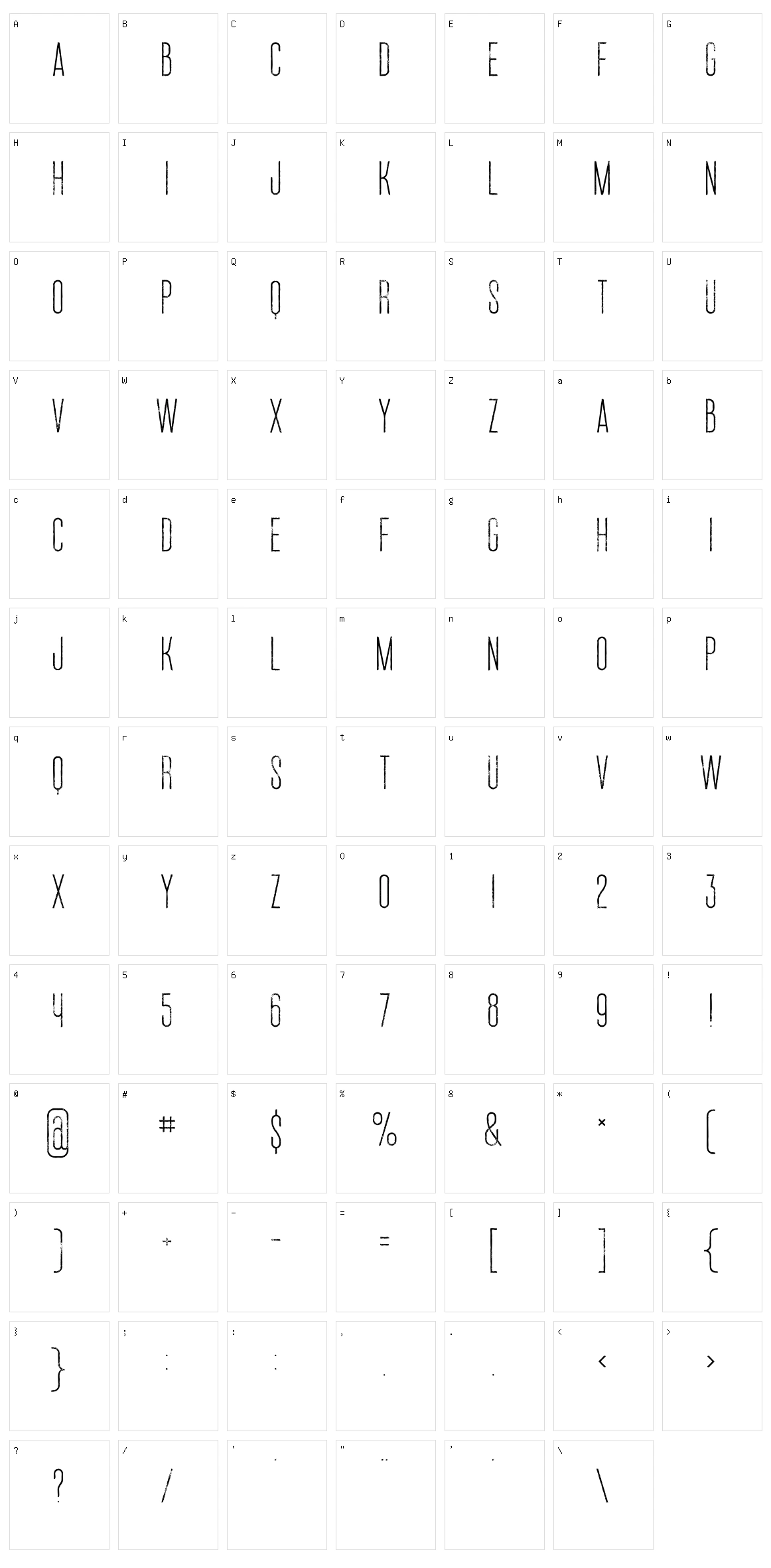Ruas Character Set