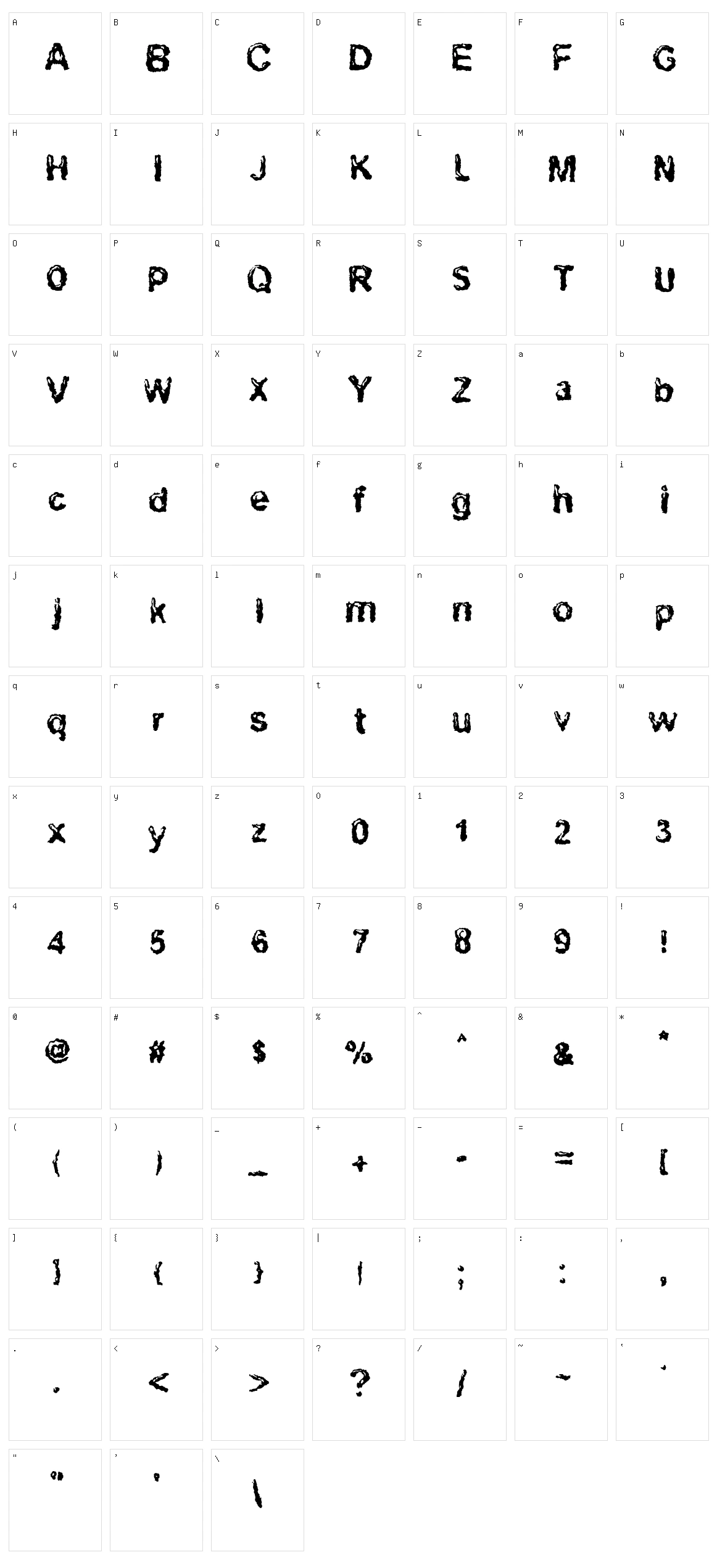 Ruohomatto Sans Character Set
