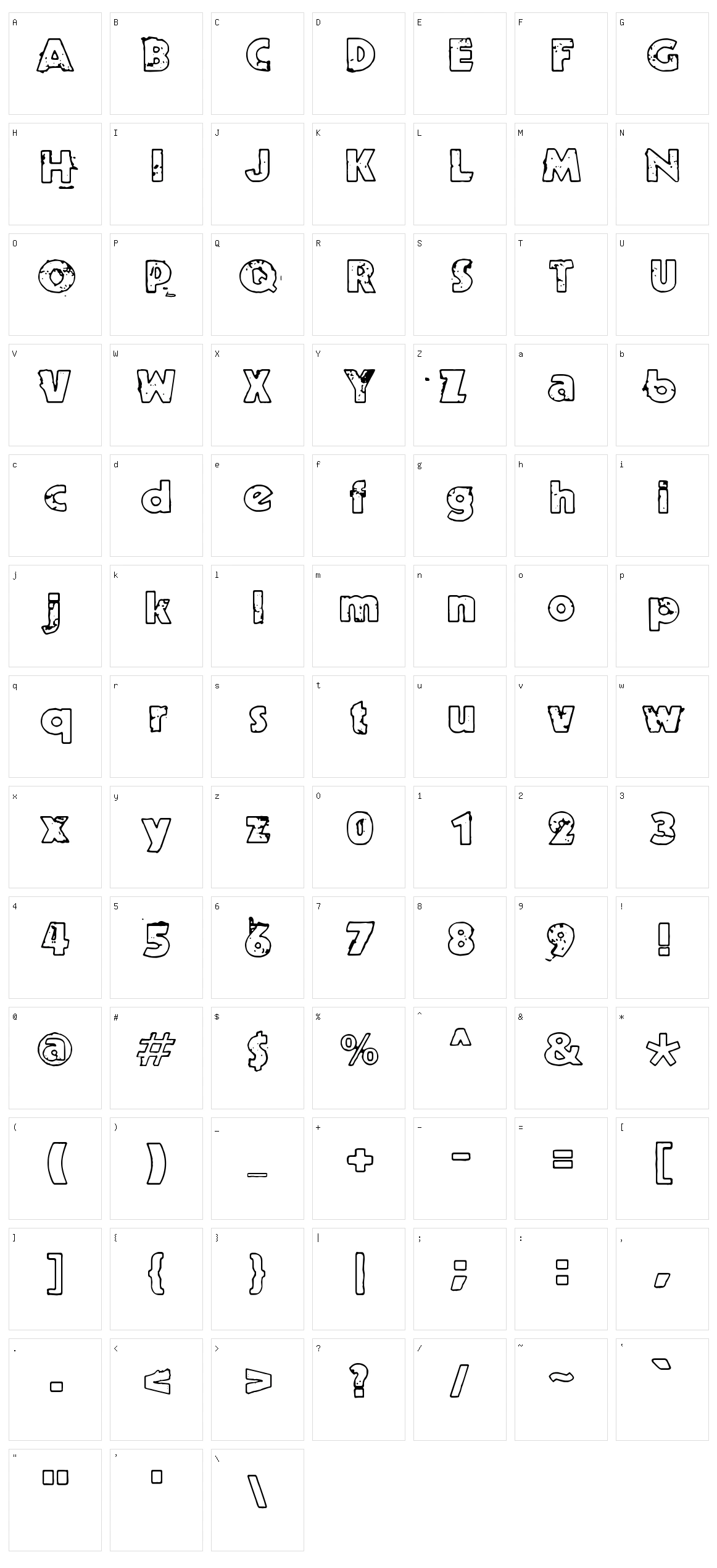 Ruoste Character Set