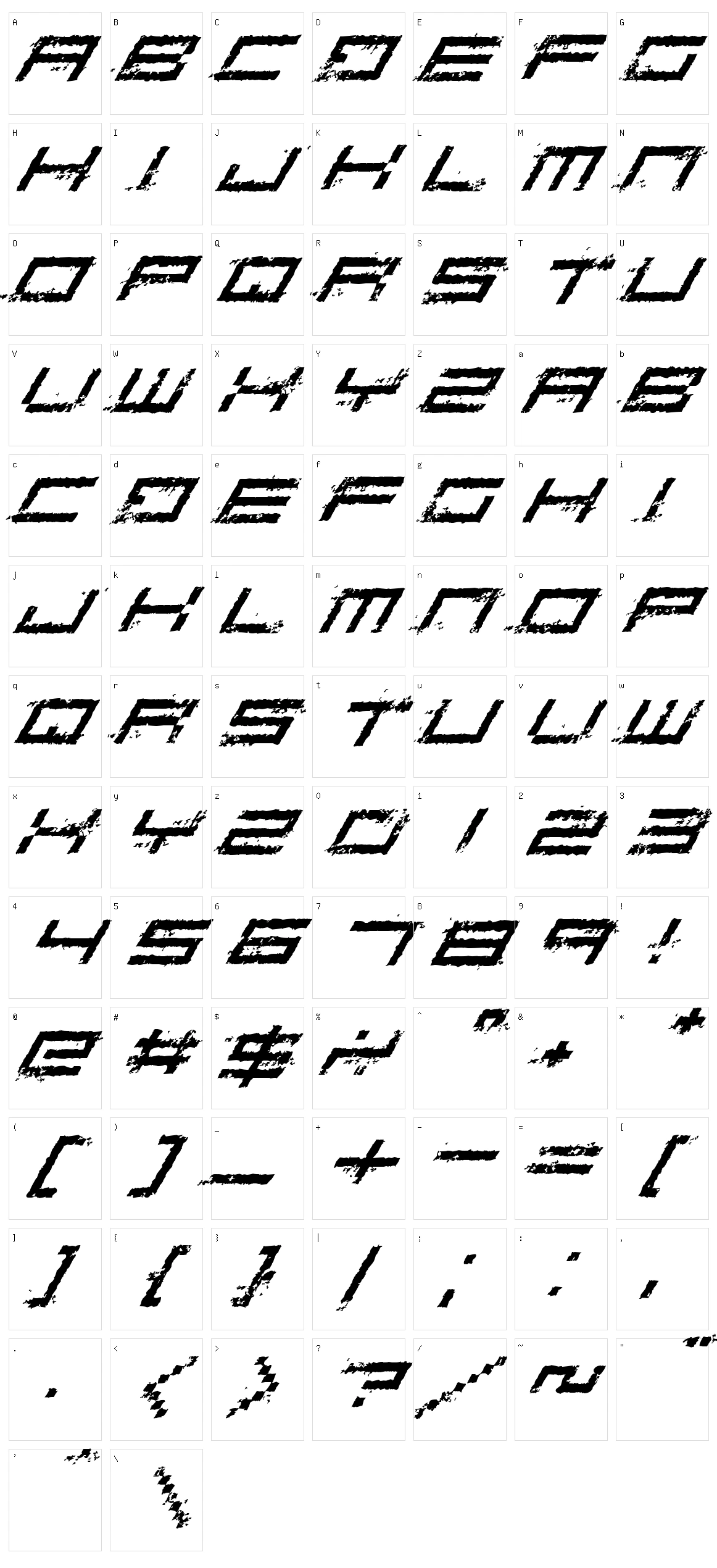 Rusting Robotica Character Set