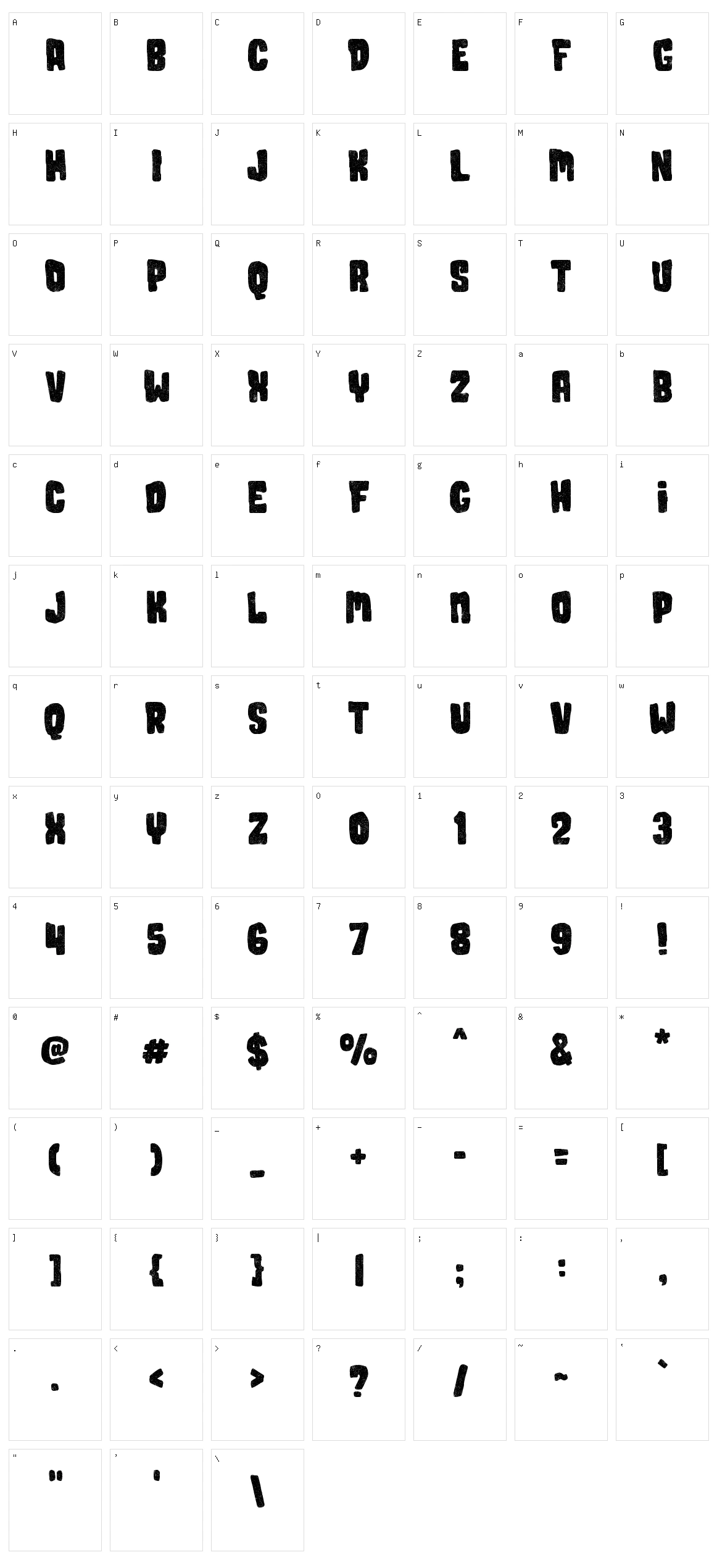 Sacremende Distressed Character Set
