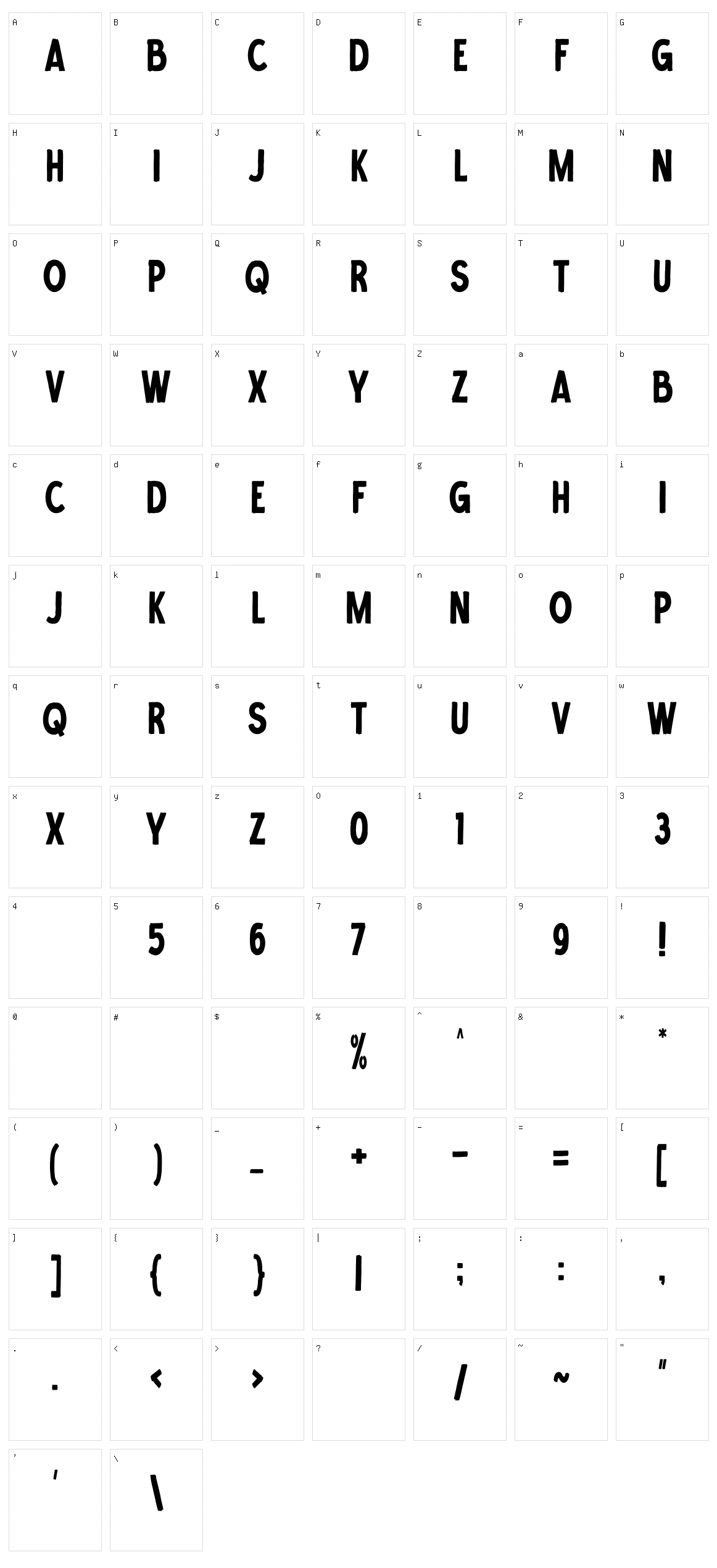 Santos Character Set