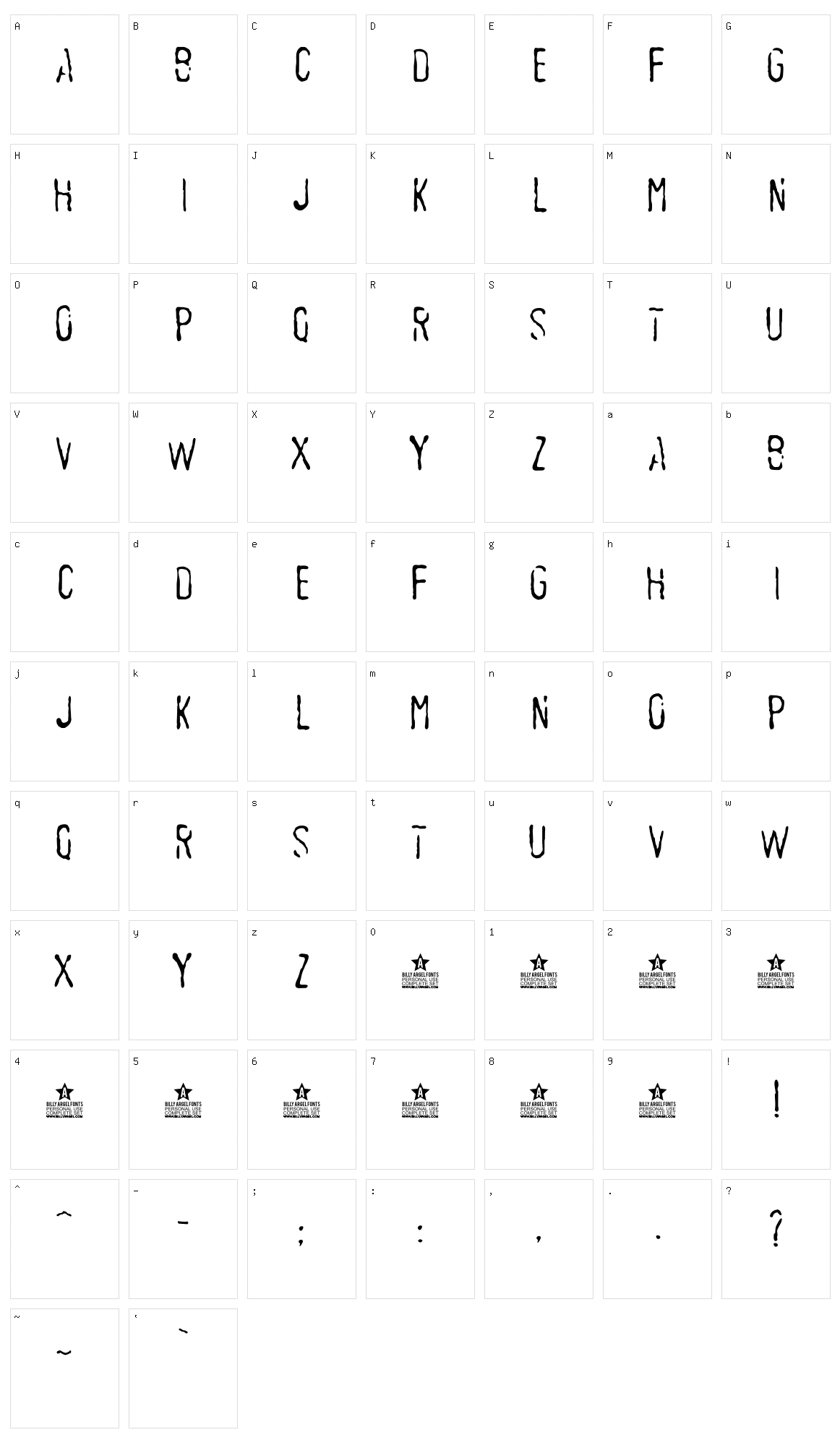 Sedex Character Set