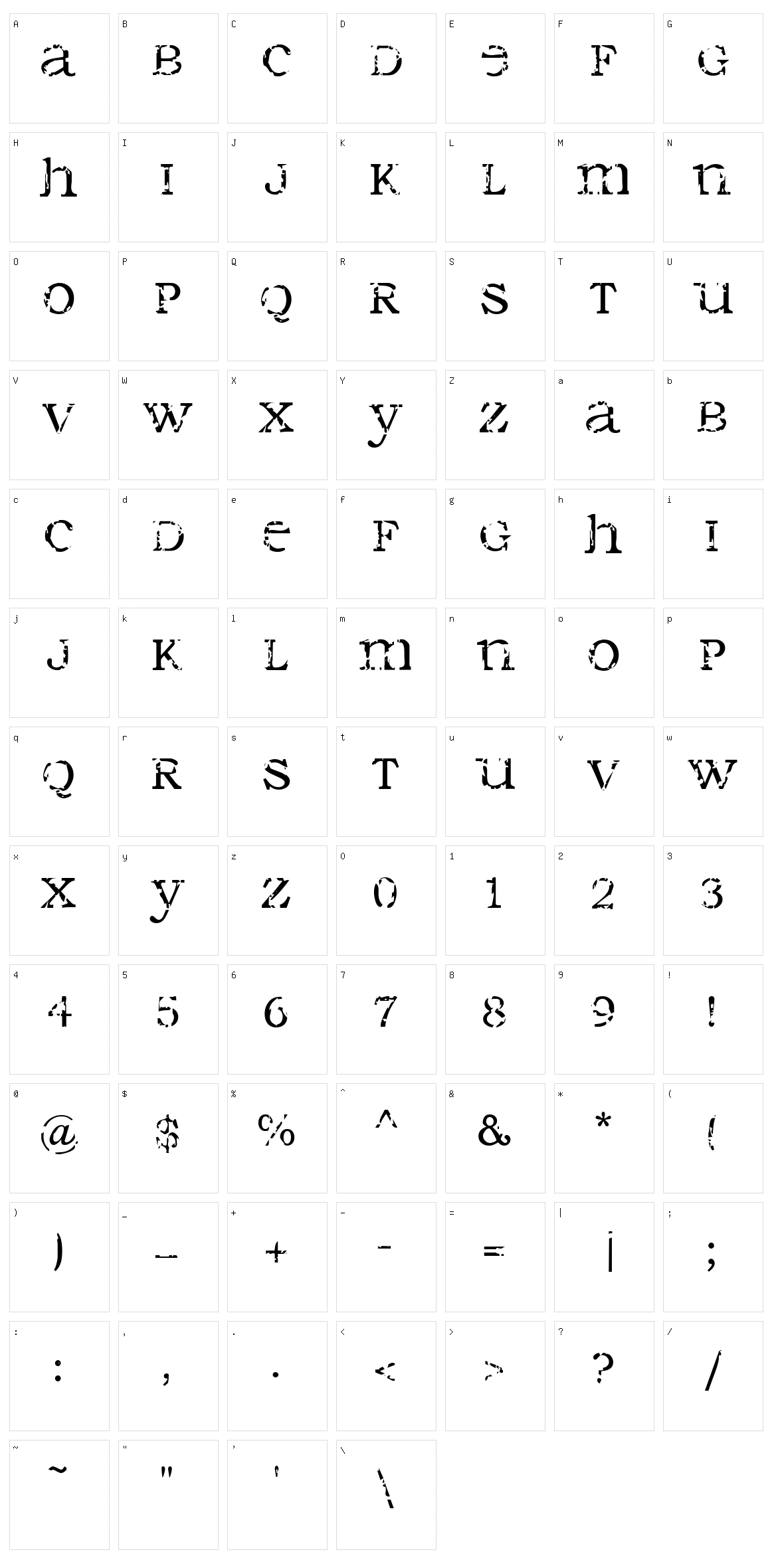 Seraphim Character Set