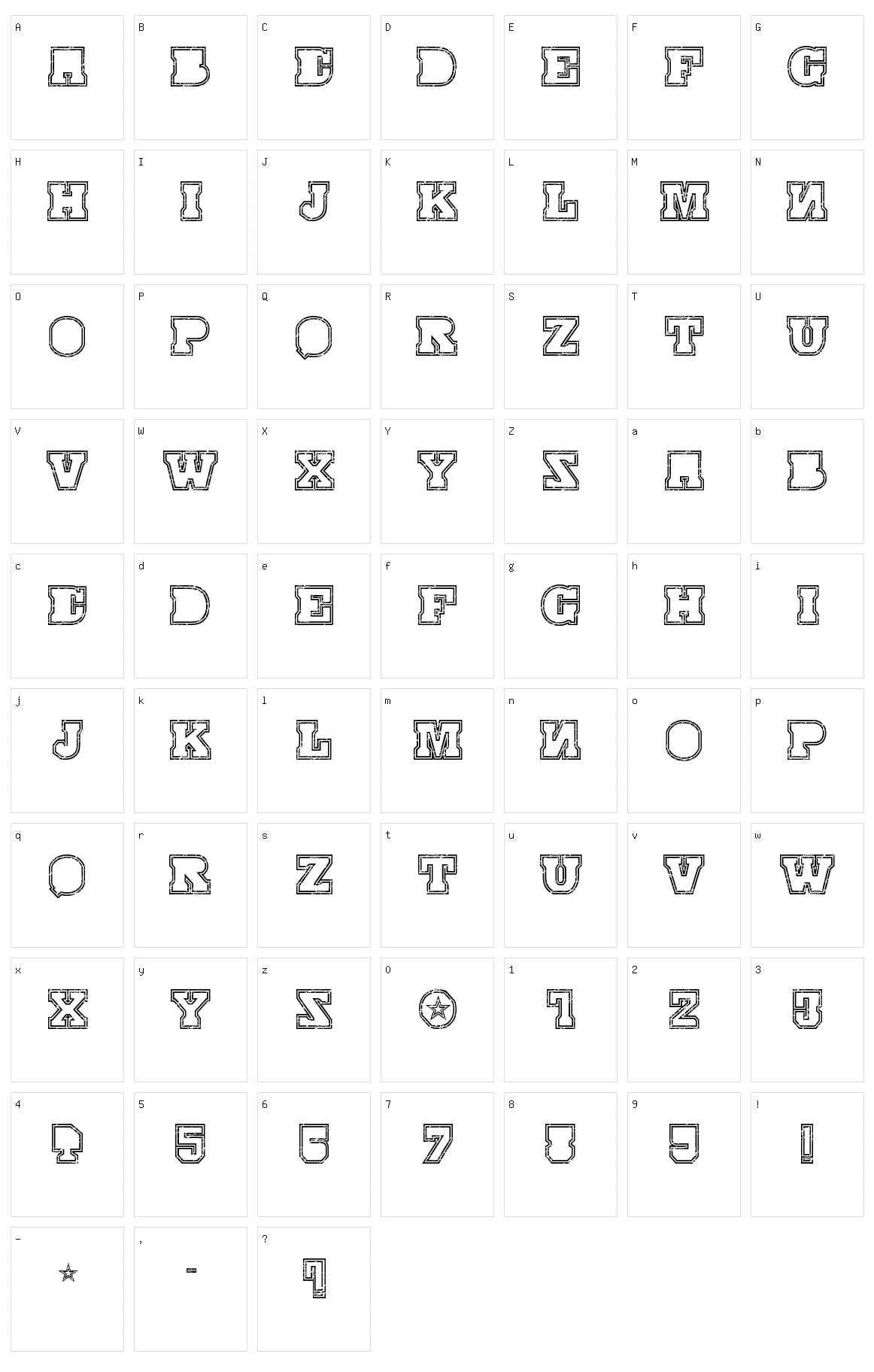 Serial MKV1 Character Set