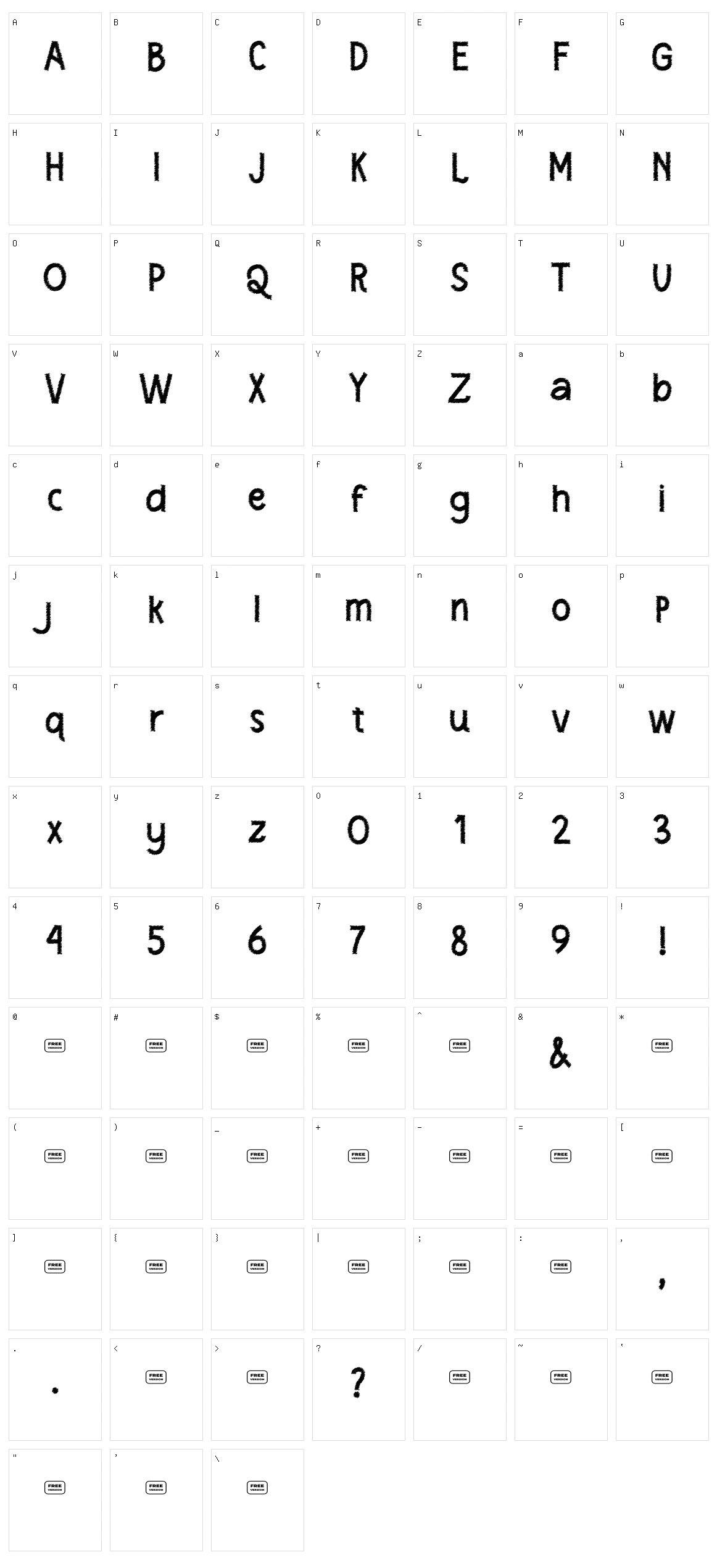 Shade June Character Set