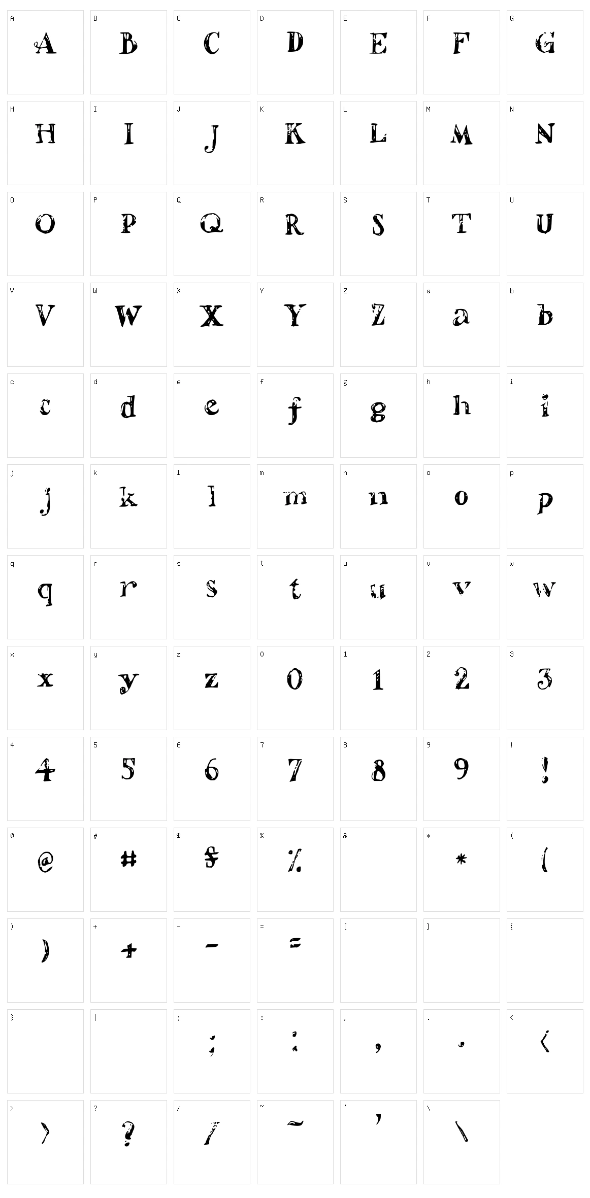Shaded Letters Character Set