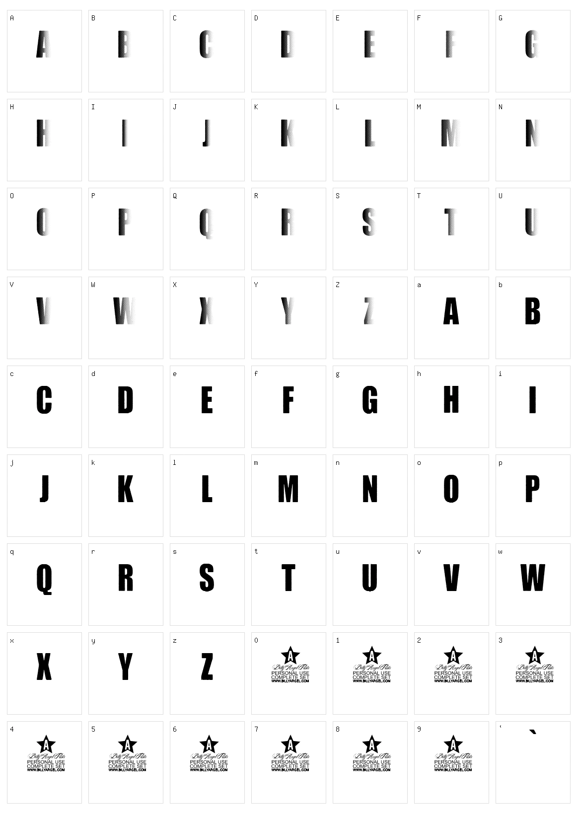 Shadowend Character Set