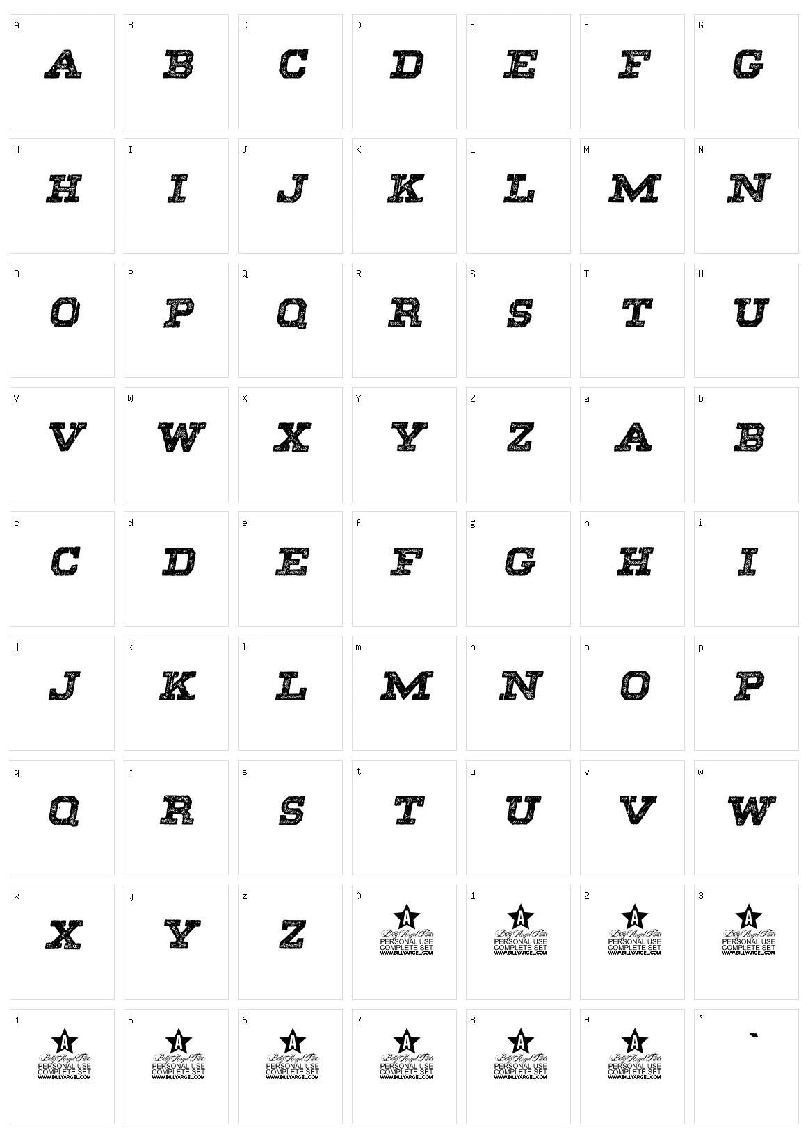 Shadows Character Set