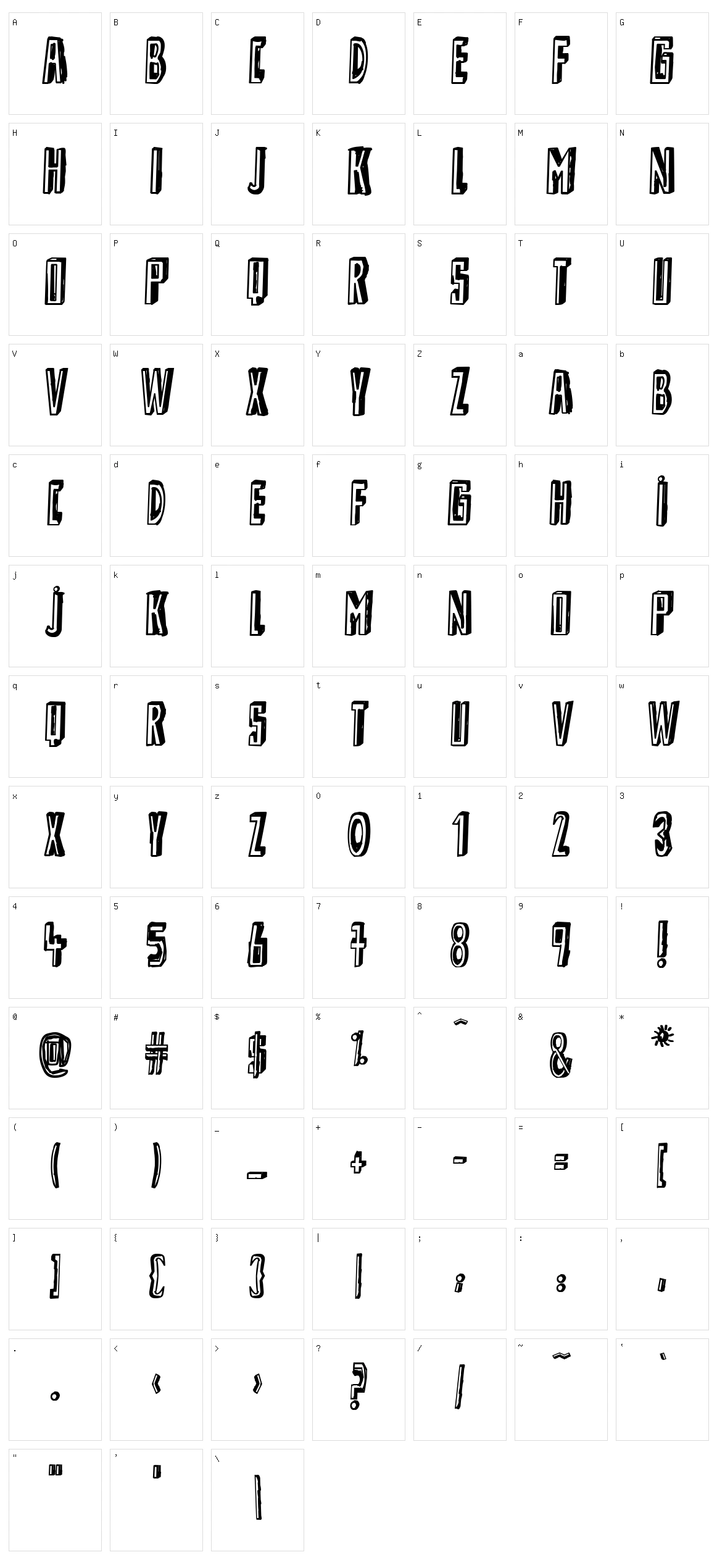 Shady Lane Character Set