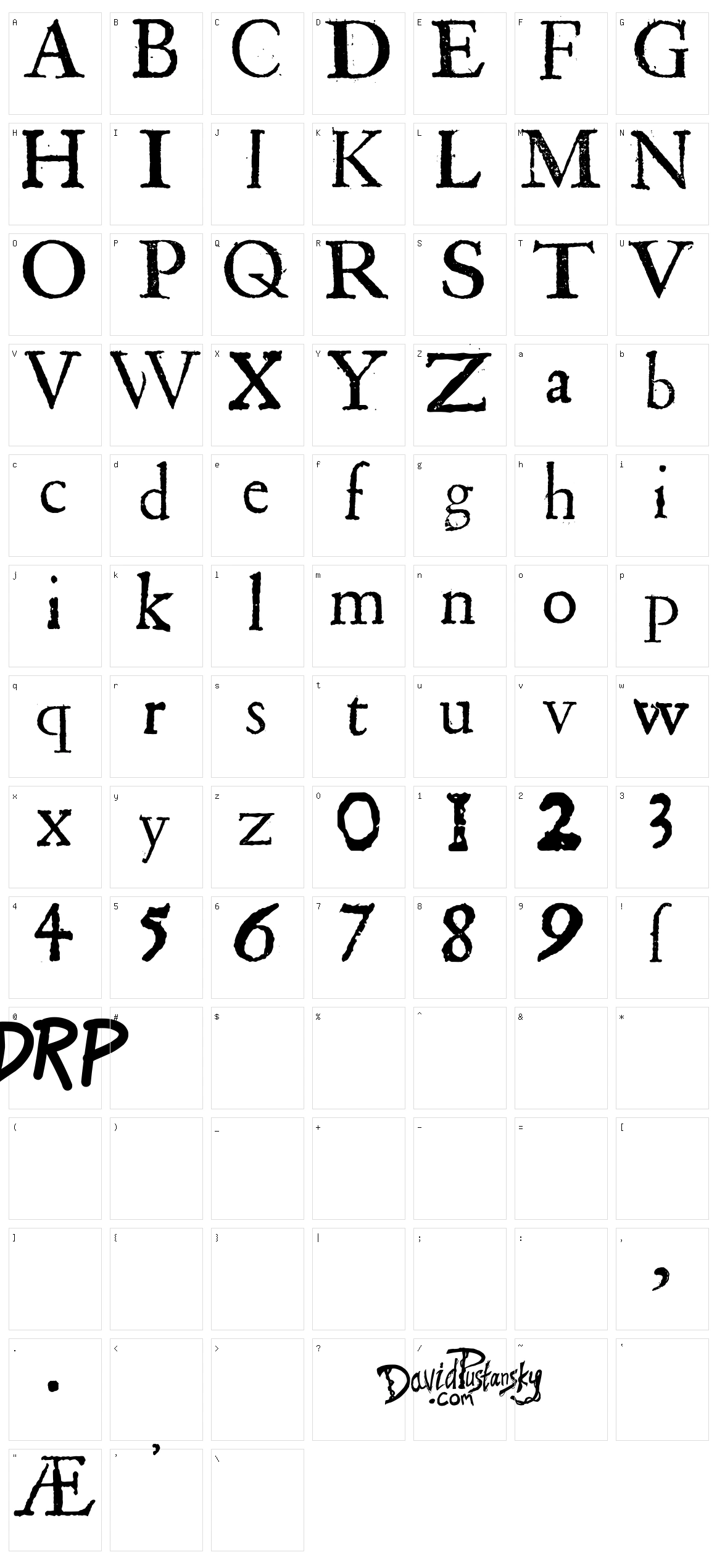 Shakespeare First Folio Font Character Set