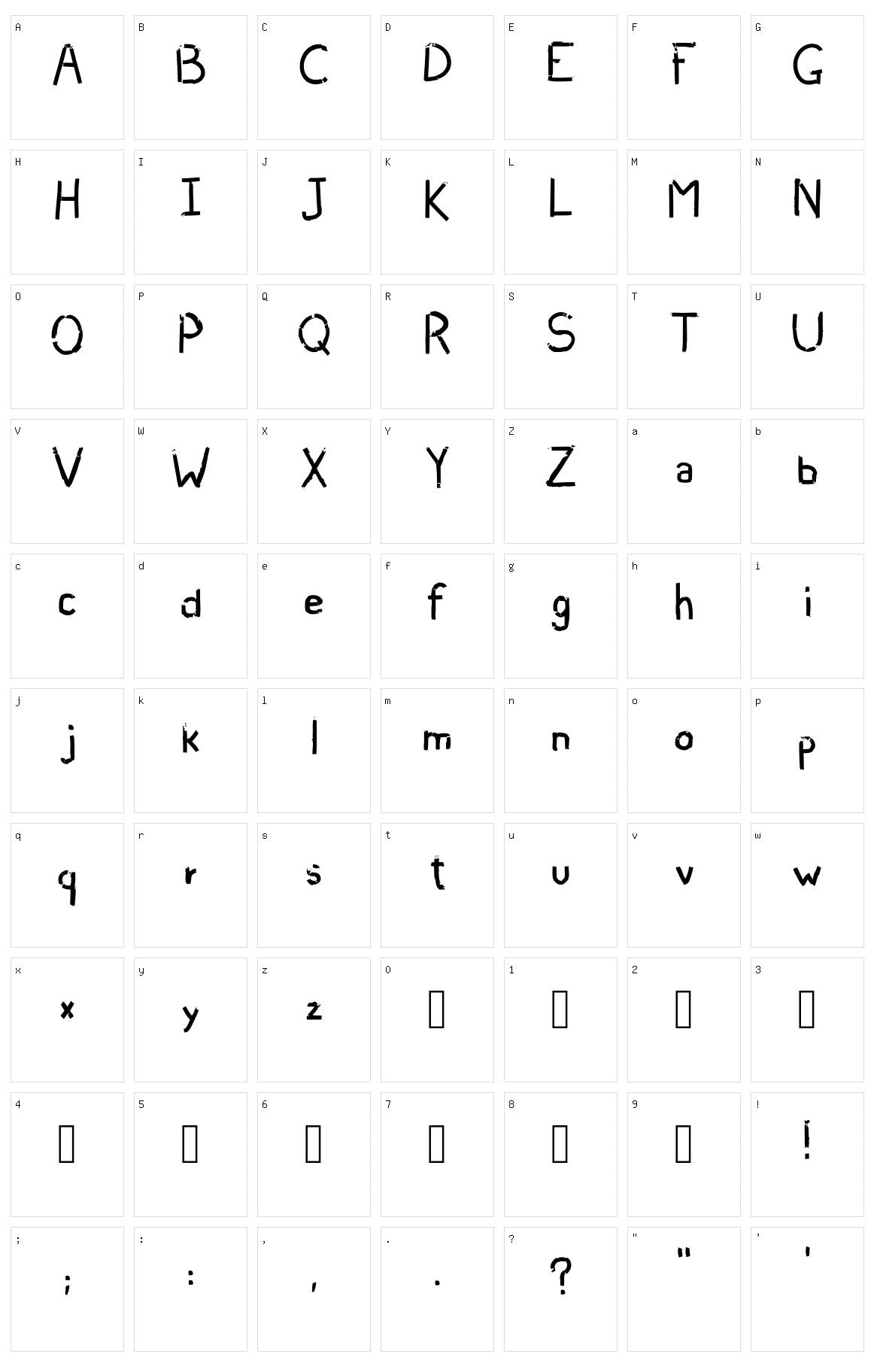 Shivers Character Set