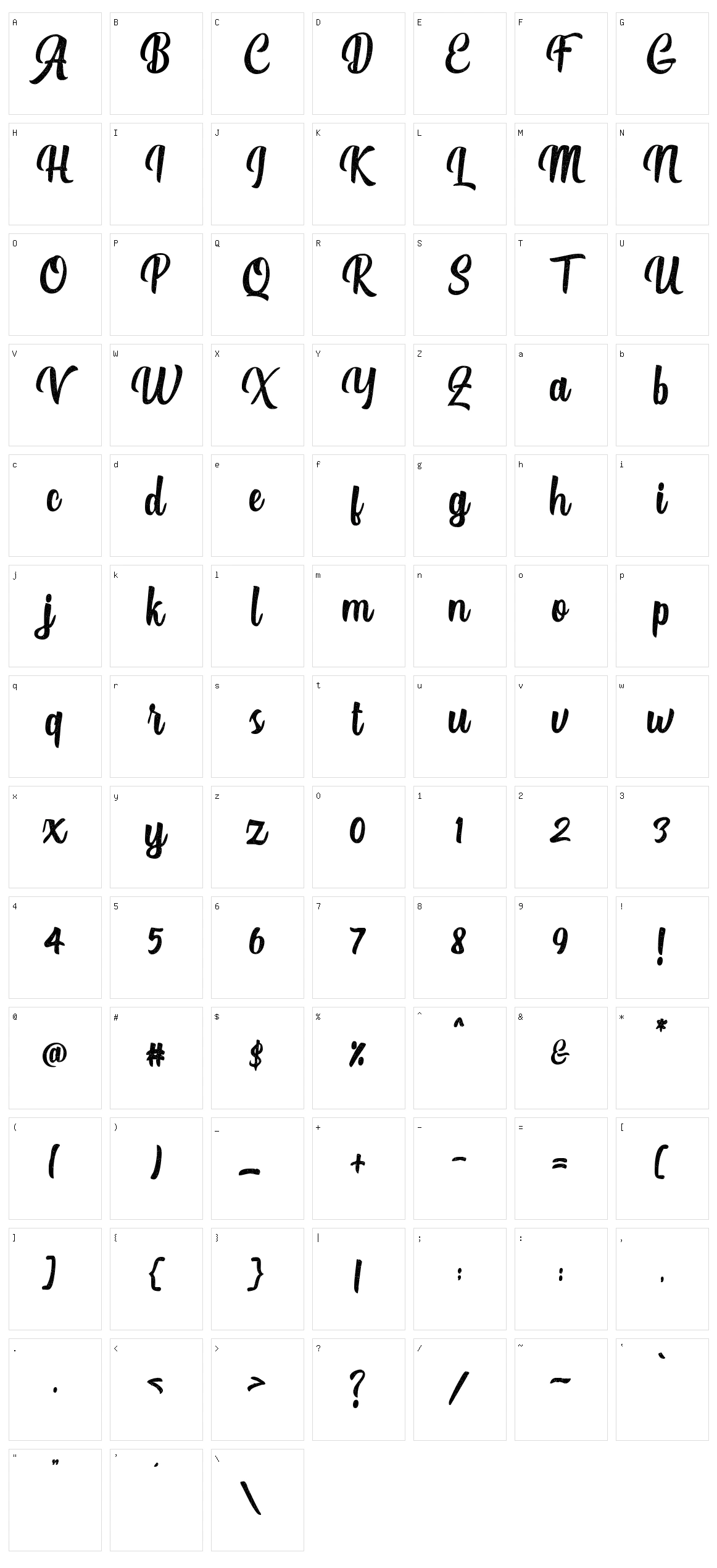 Authentic Script Character Set