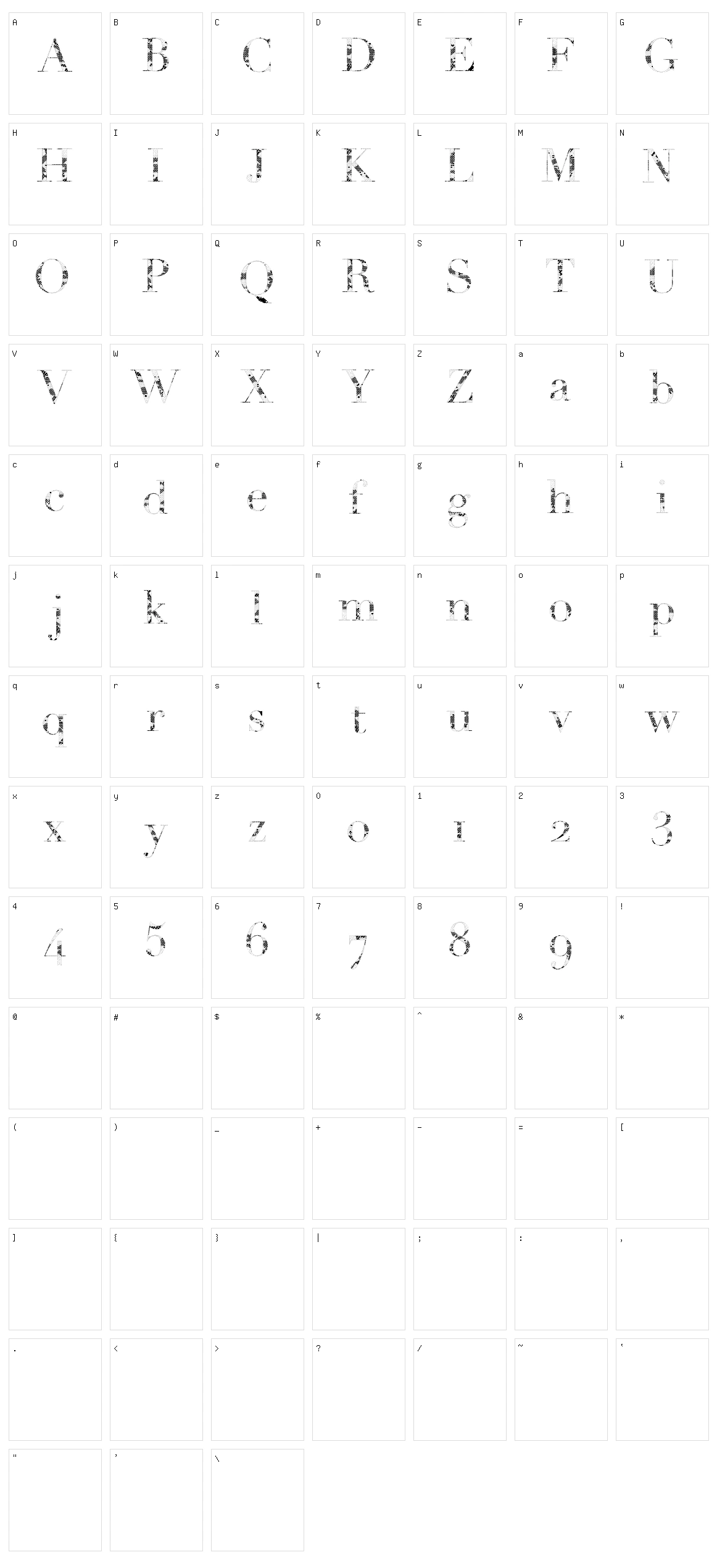 Snake Character Set