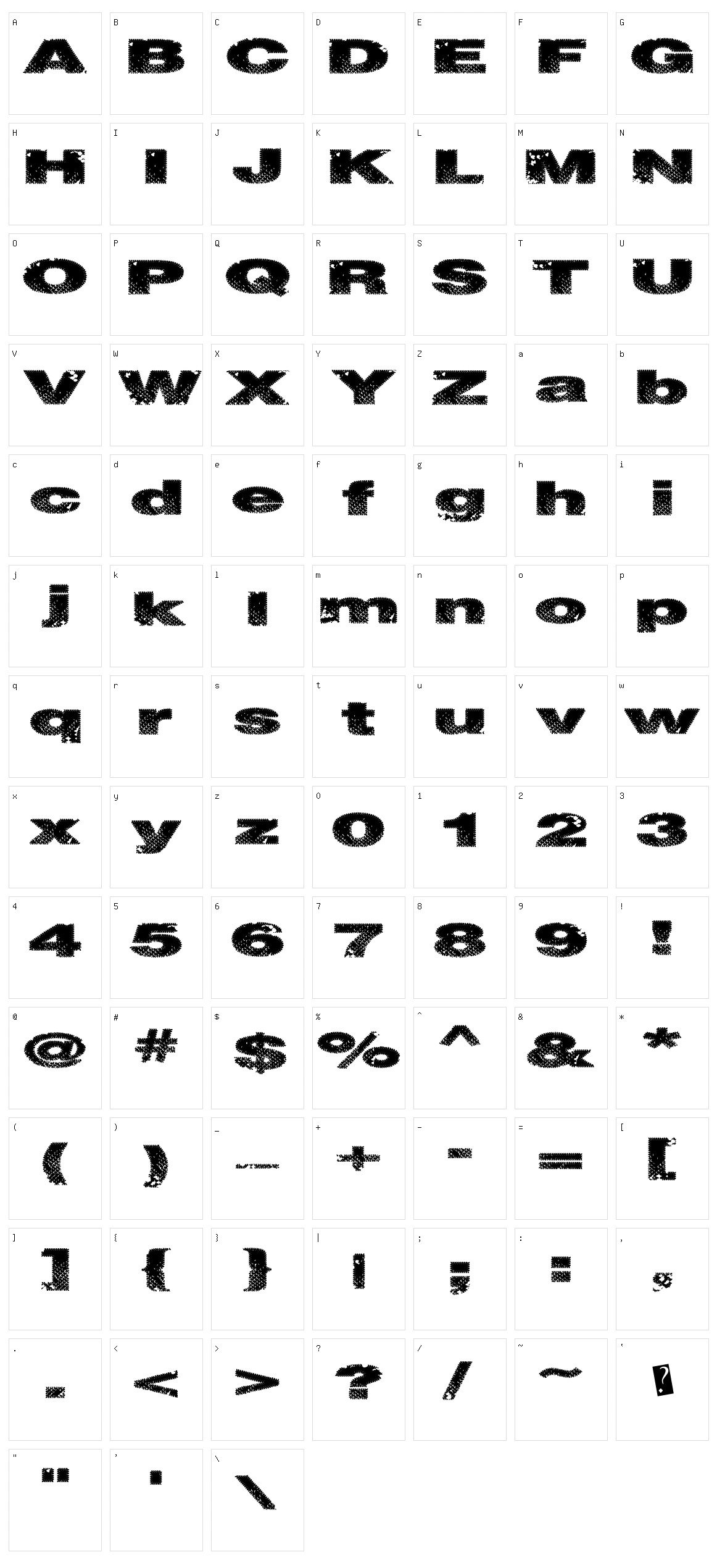 Snake Stitch Character Set