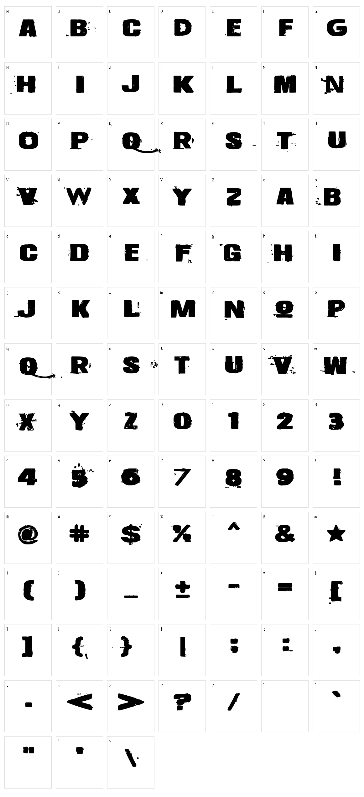 Snapz! Character Set