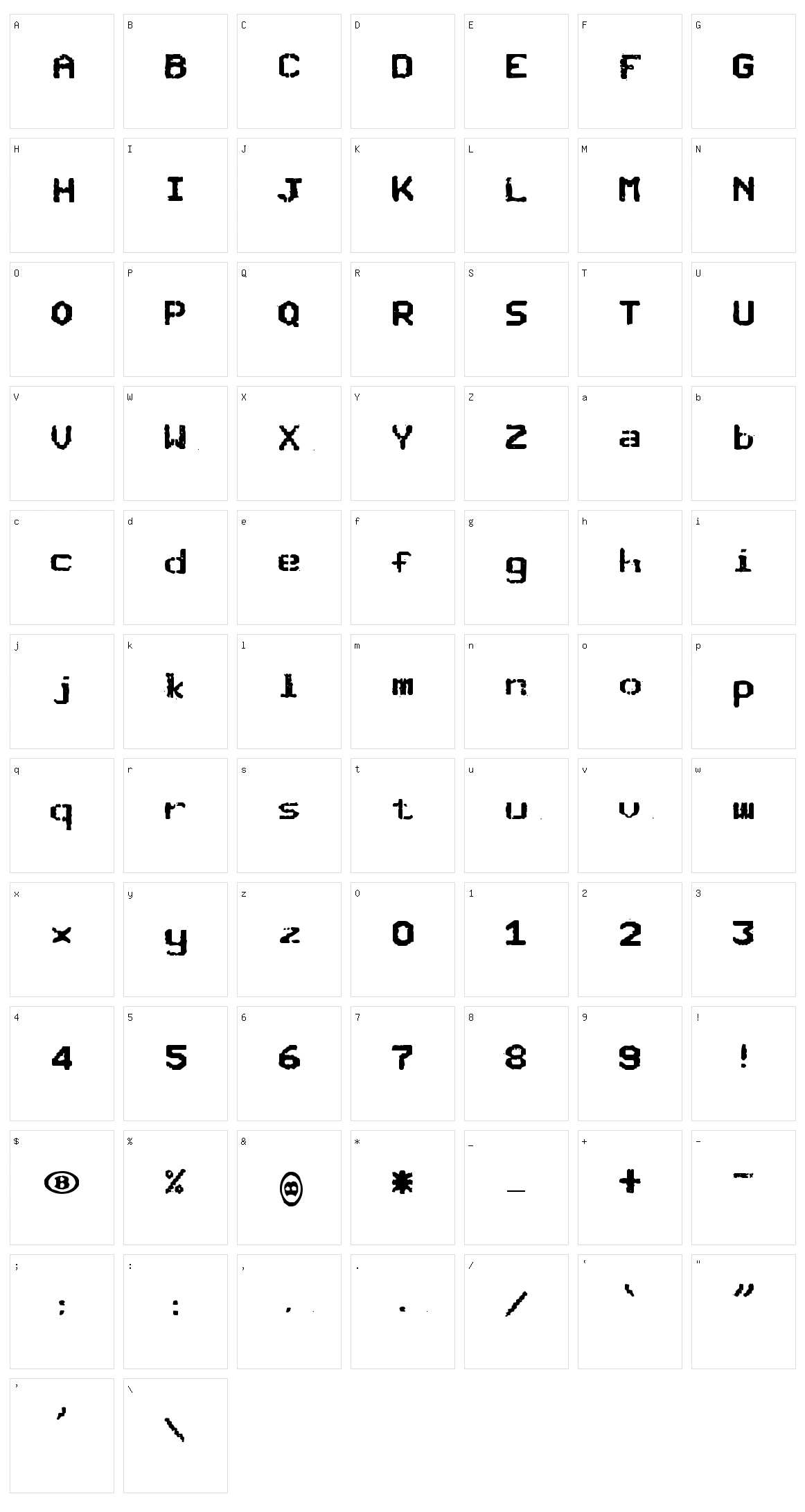 SNC Bishop Character Set