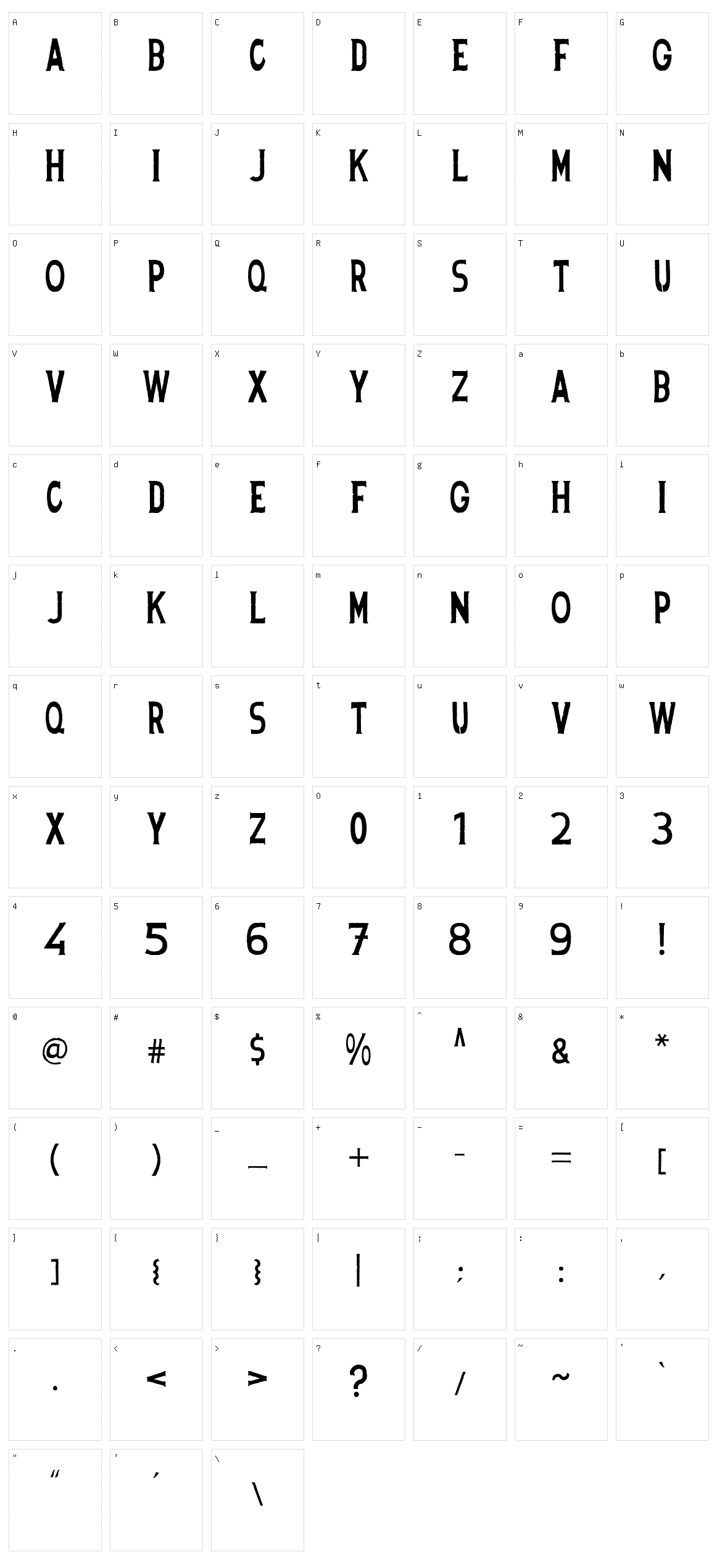 Spanish Stencil Character Set